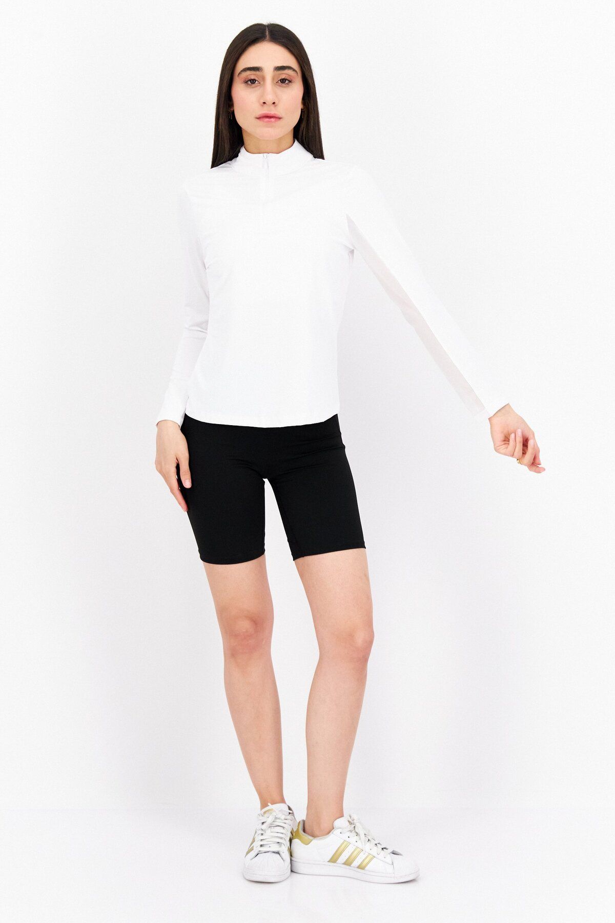 Gottex-Women Sportswear Fit Long Sleeve Training Top, White 4