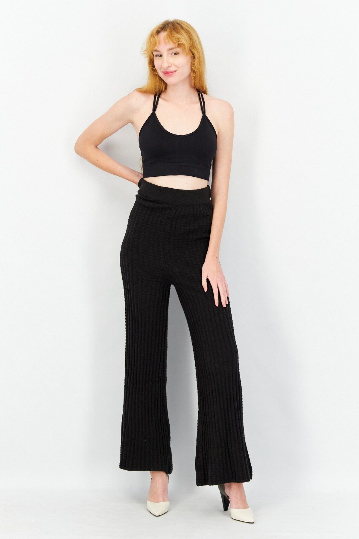 Jeannie Mai x INC-Women Wide Leg High Rise Pull On Pants, Black 3