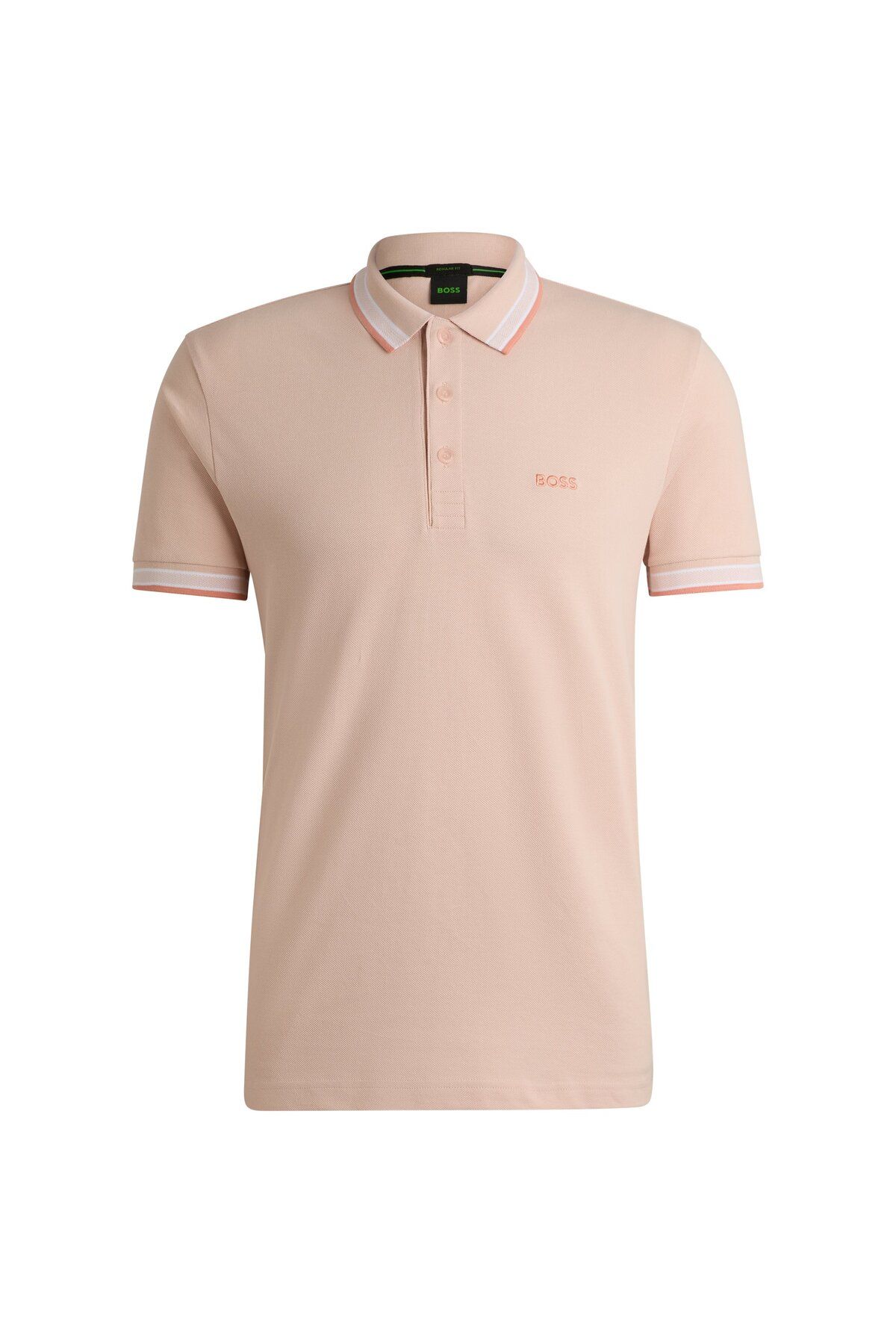 تی شرت یقه پولو نارنجی مردانه لوگوی رنگ کنتراست پنبه چوگان yaka t shirt BOSS