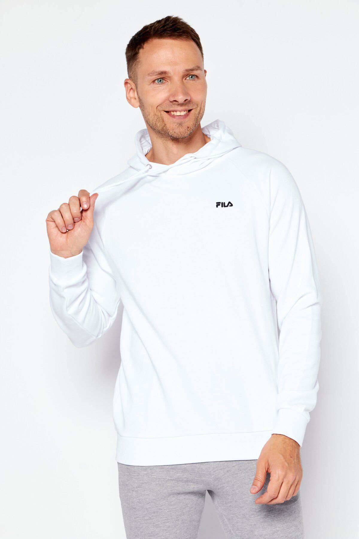 Fila-Men Sportswear Fit Long Sleeve Training Sweatshirt, White 1