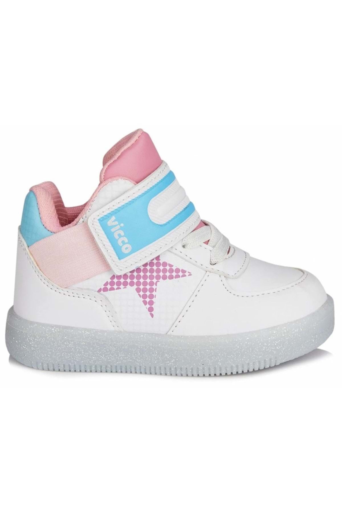 Kids Club Shoes-Vicco Magic Orthopedic Lighted Children's Sports Shoes - WHITE-PINK 2