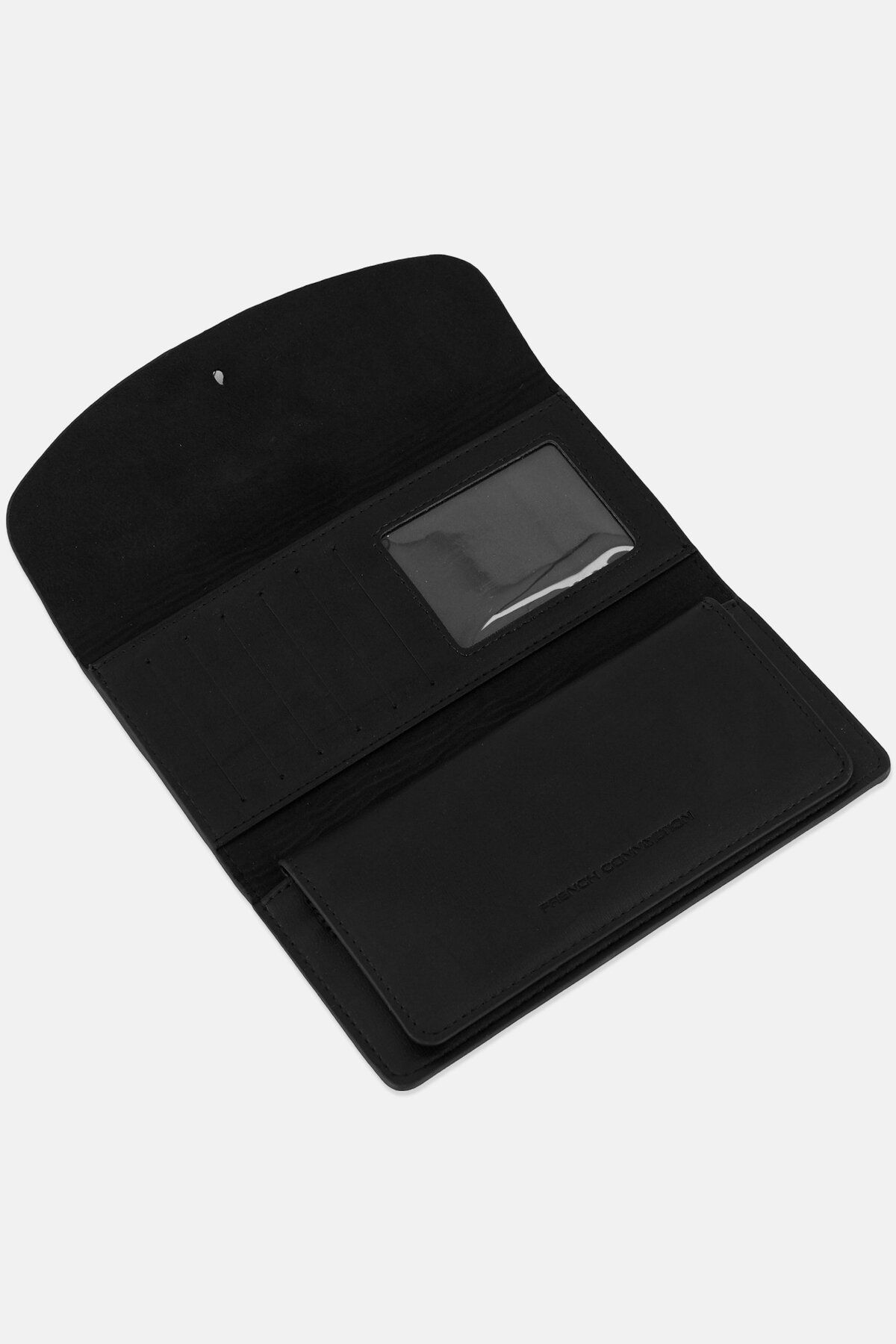 French Connection-Women Fold Over Enveloped Wallets, Black 3
