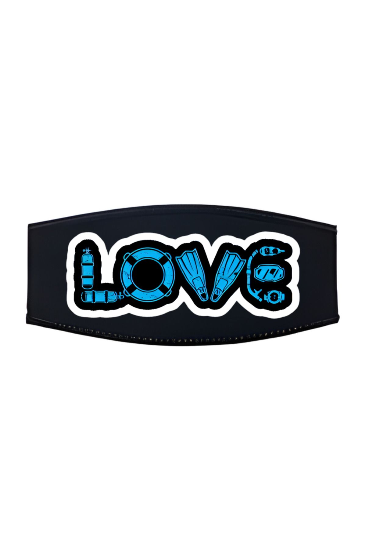 Biy Store Scuba Dalış Maske Bandı Neopren Kumaş LOVE Maske Bandı