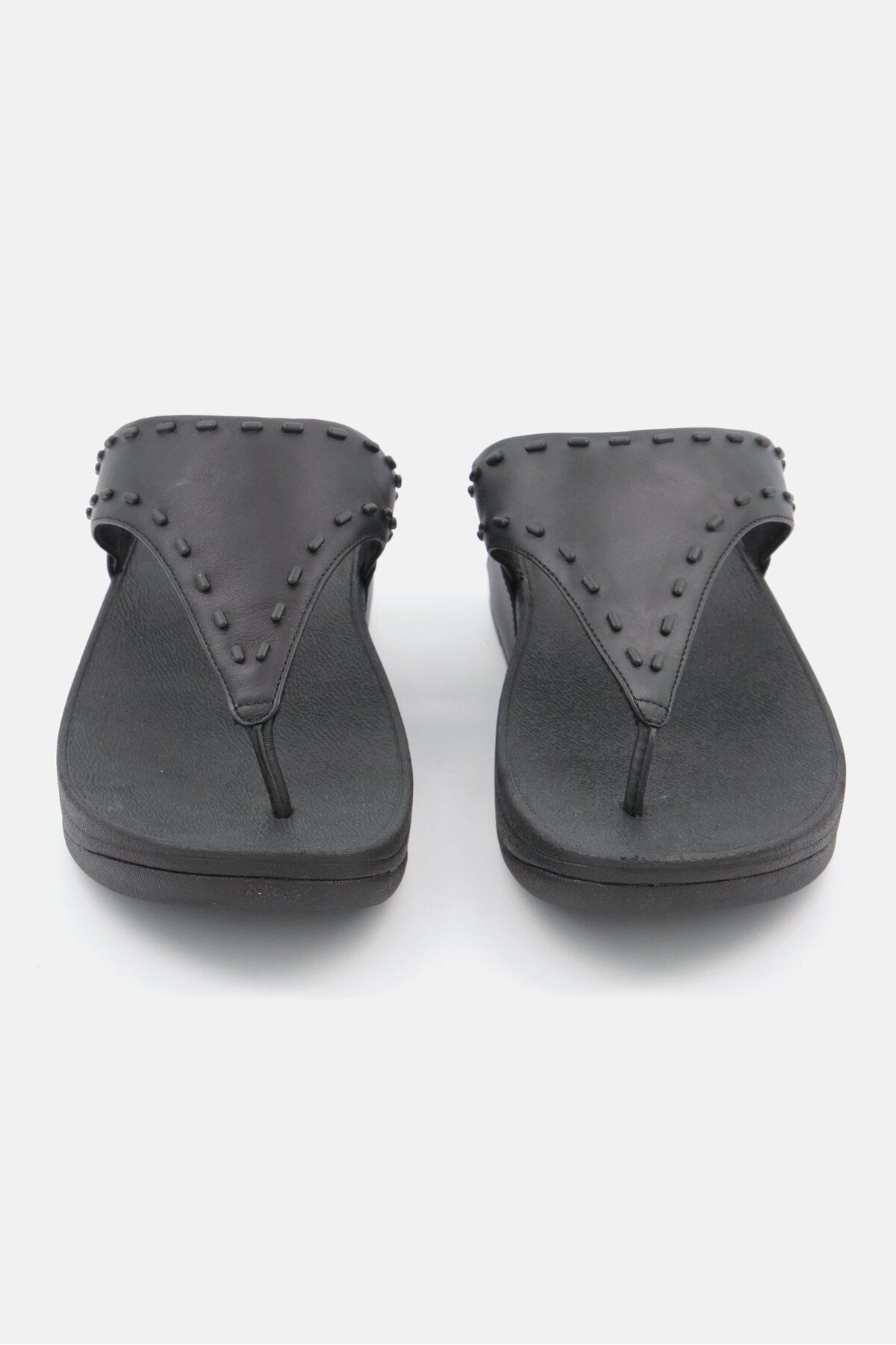 Fitflop-Women Lulu Rubber Stud Leather Toe Post Sandals, Black 4