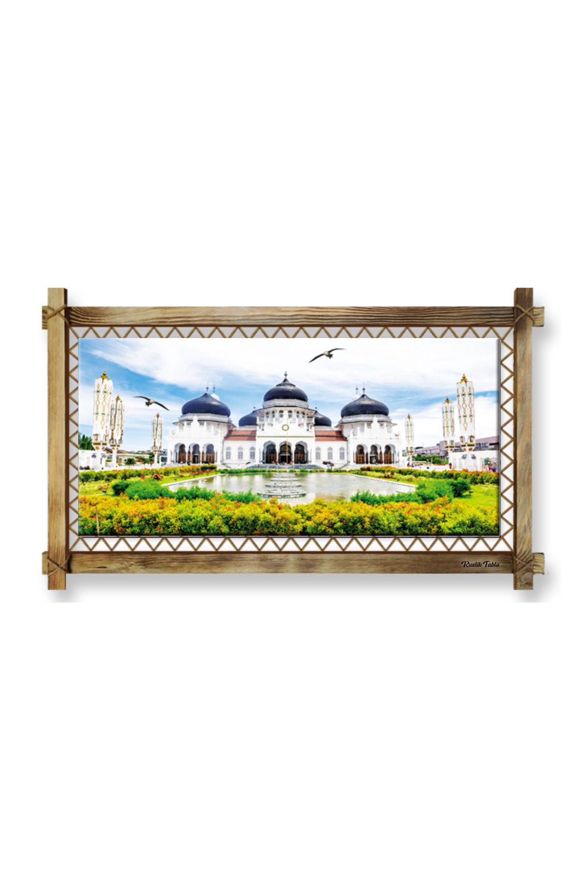 krmnyatırım Beyaz Camii Modern Kanvas Rustik Tablo