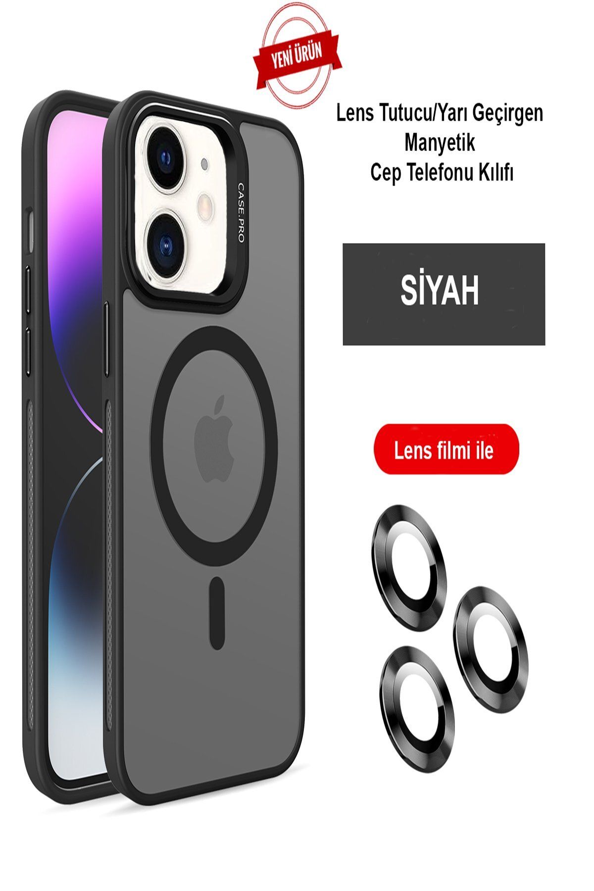 Joko iPhone 11 Kılıf Flet Lens Magsafe Kapak - Siyah ZRNET