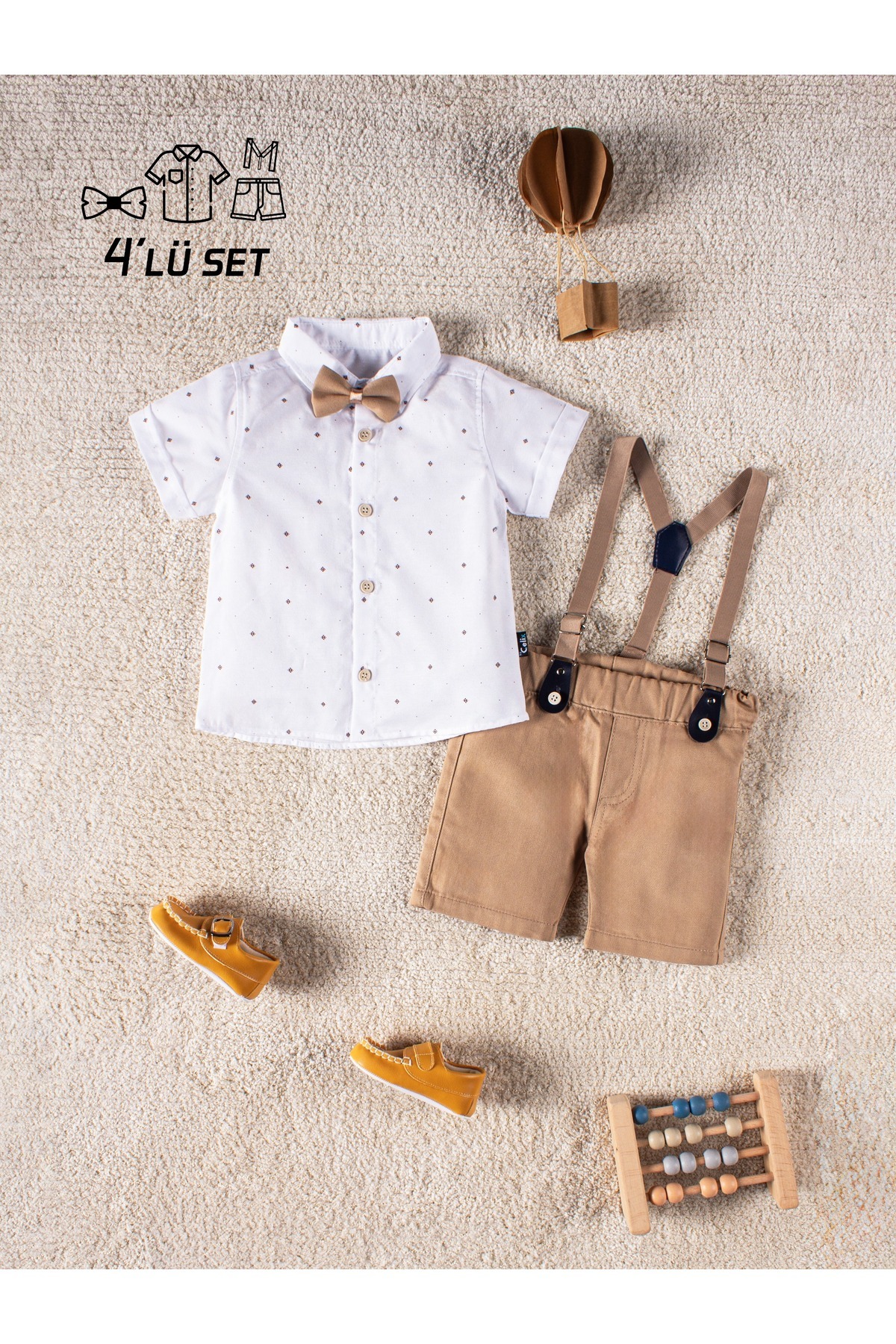 Mai Perla 4 Parça Yazlık Erkek Çocuk Gömlekli Slopetli Özel Gün Takım fotoğrafı 4 (önizleme)