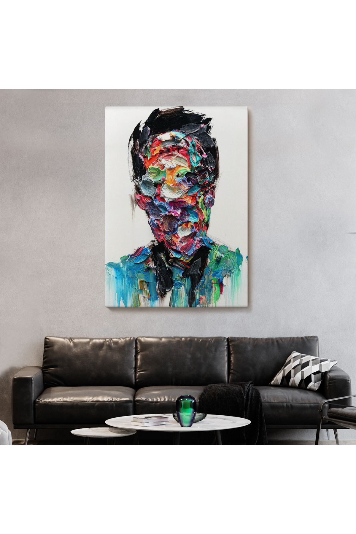 Ena Unity Soyut Erkek Portresi Yağlıboya Görünümlü DuvarTablosu-6320