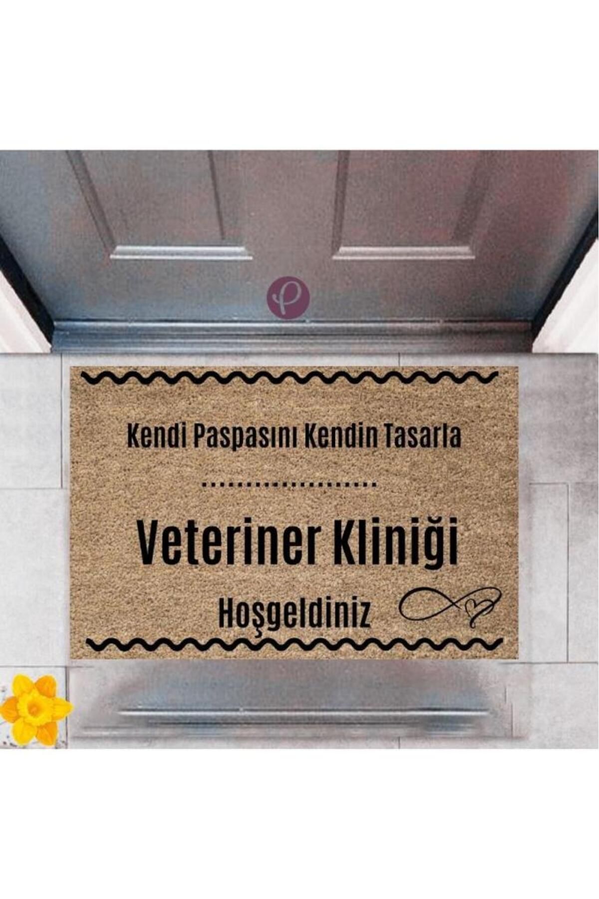 costurera Kapı Önü Paspası Dekoratif Dijital Baskı Veteriner Kliniği P-2540