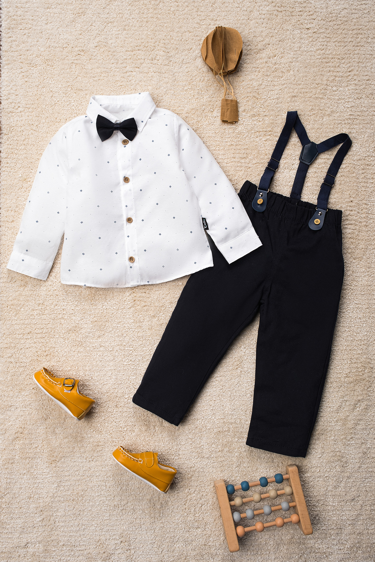 Mai Perla 1-5 Yaş 4 Parça Papyon ve Slopetli Takım Elbise Bebek Takımı fotoğrafı 5 (önizleme)