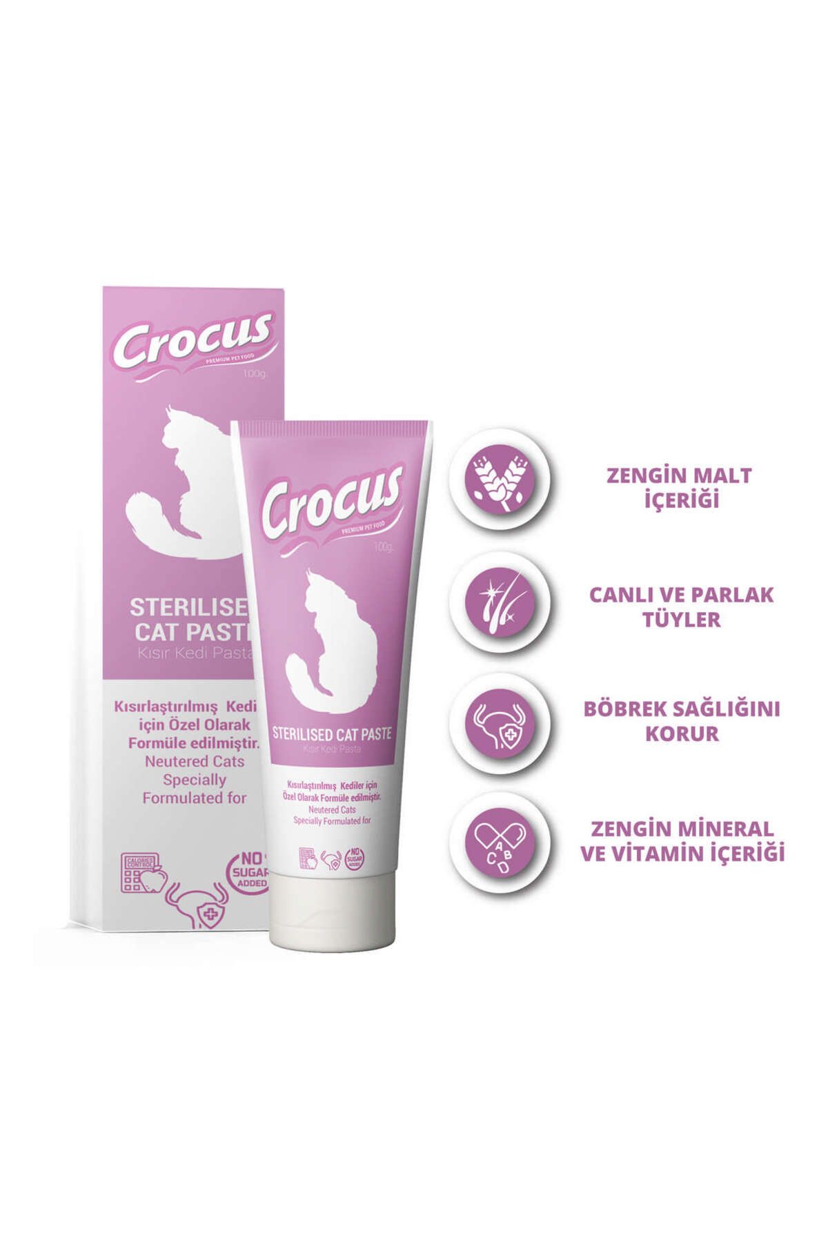 Crocus Kedi Sterilised Malt Macunu 100 Gram YKTSN