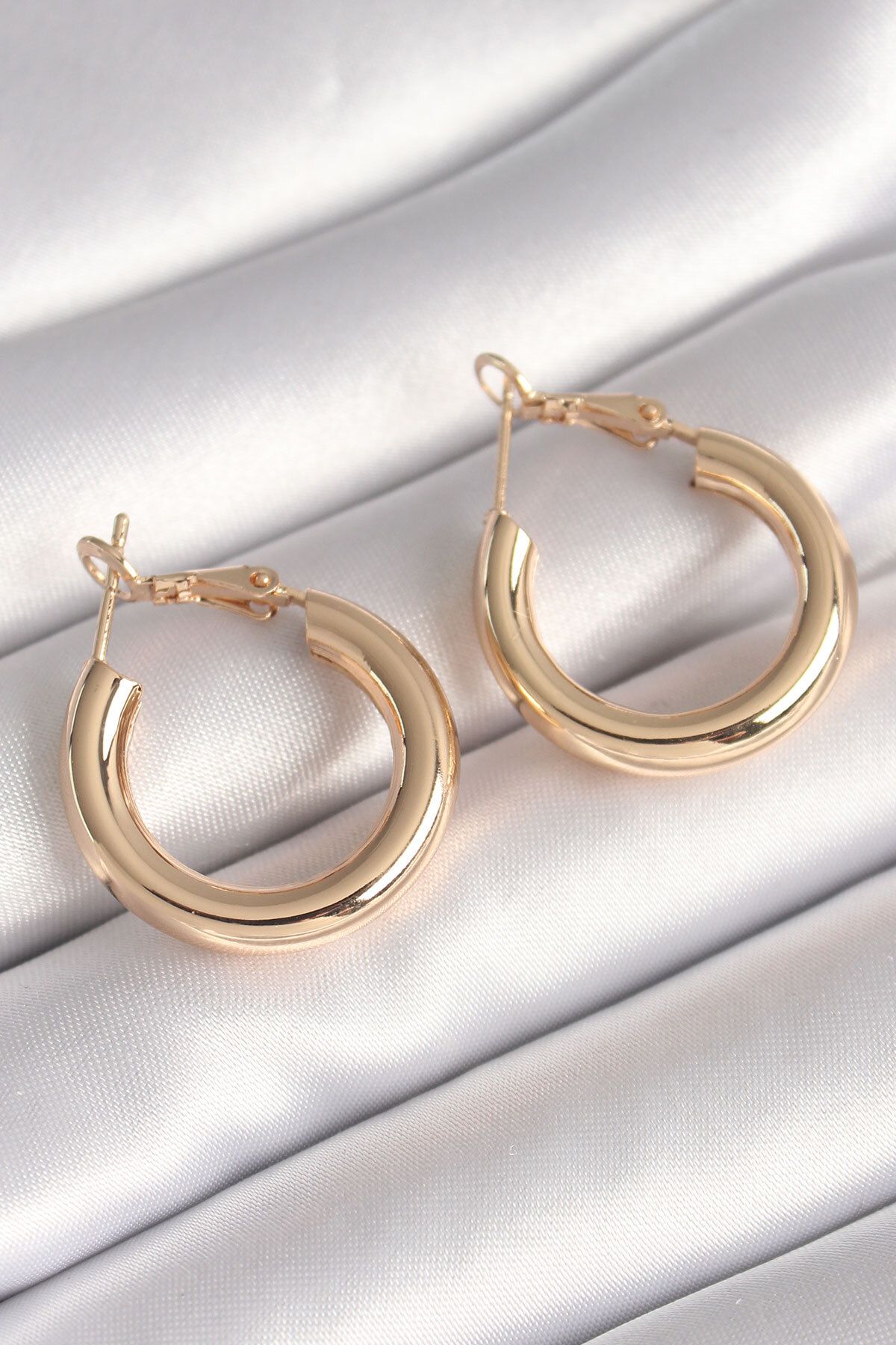 Skygo-Brass Gold Color Hoop Model Women's Earrings - TJ-BKP8712 1