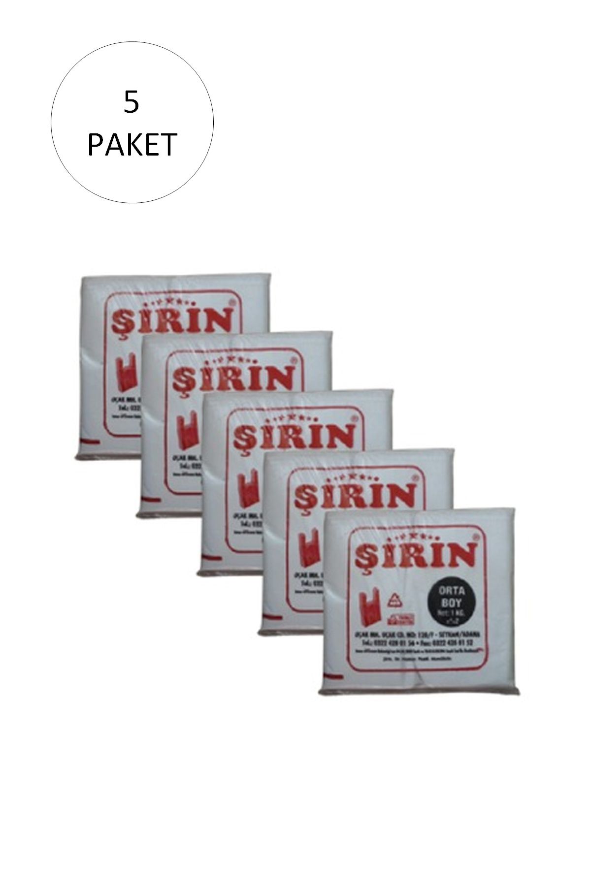 LiderGlobal Beyaz Kalın Atlet Poşet Orta Boy 28x50 Cm 1 Kg 5 Paket (Takriben 375 Adet)