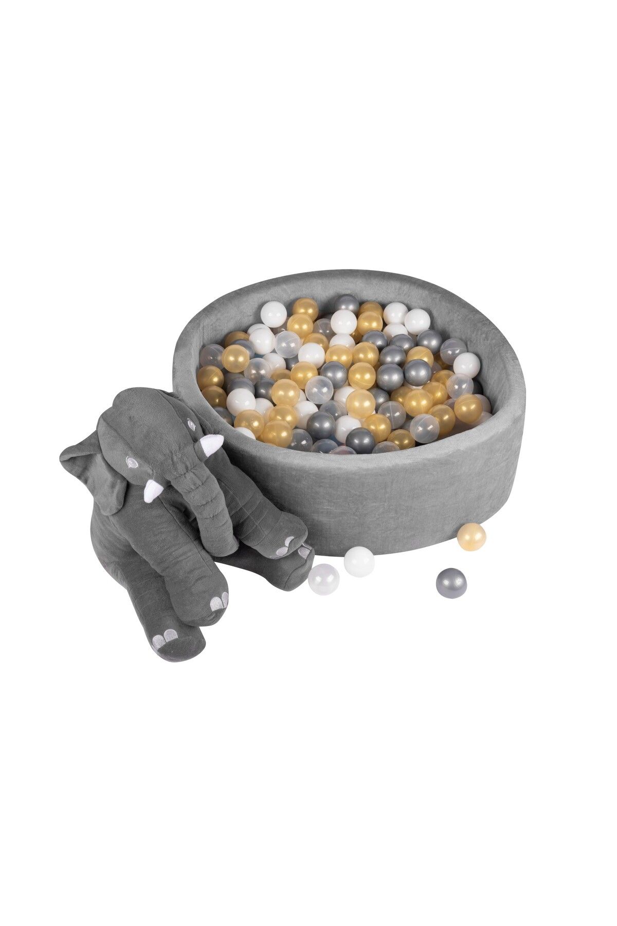 Mu Art Ahşap Comfymax Oyun Alanı Ve Top Havuzu 200 Top Gold/Gri/Beyaz/Şeffaf