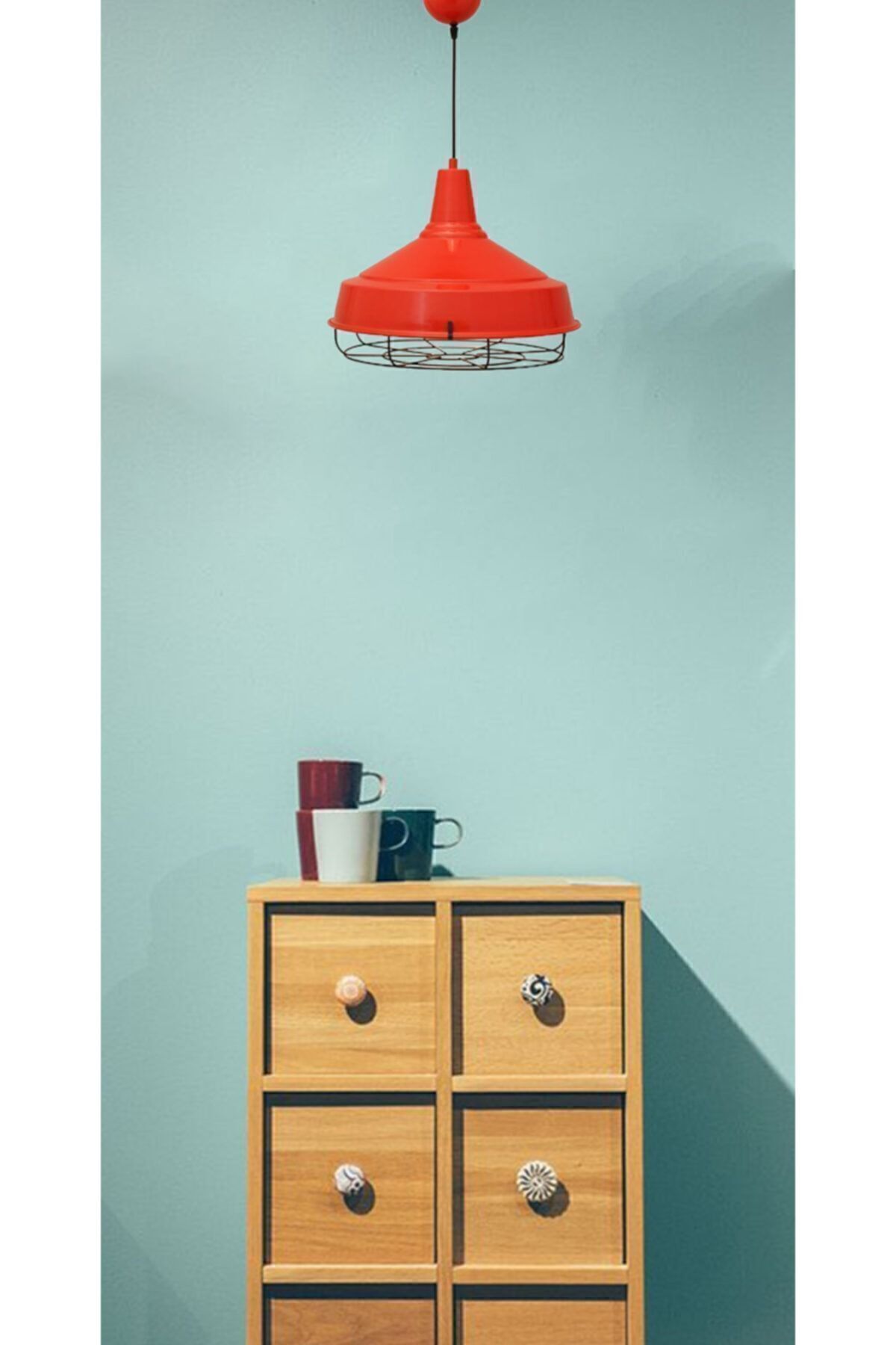 Bamyum-Red Sports Wire Chandelier Pendant Lamp Living Room Kitchen Chandeliers Patisserie Cafe Barber Models 4