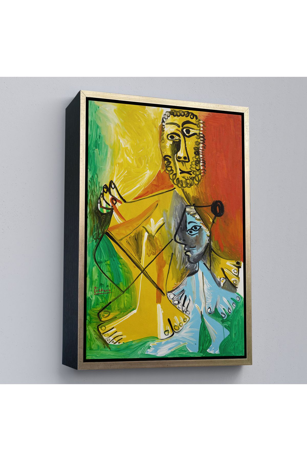 Shoprit Çerçeveli Pablo Picasso - Adam Ve Çocuk Tablosu - Homme Et Enfant-7328