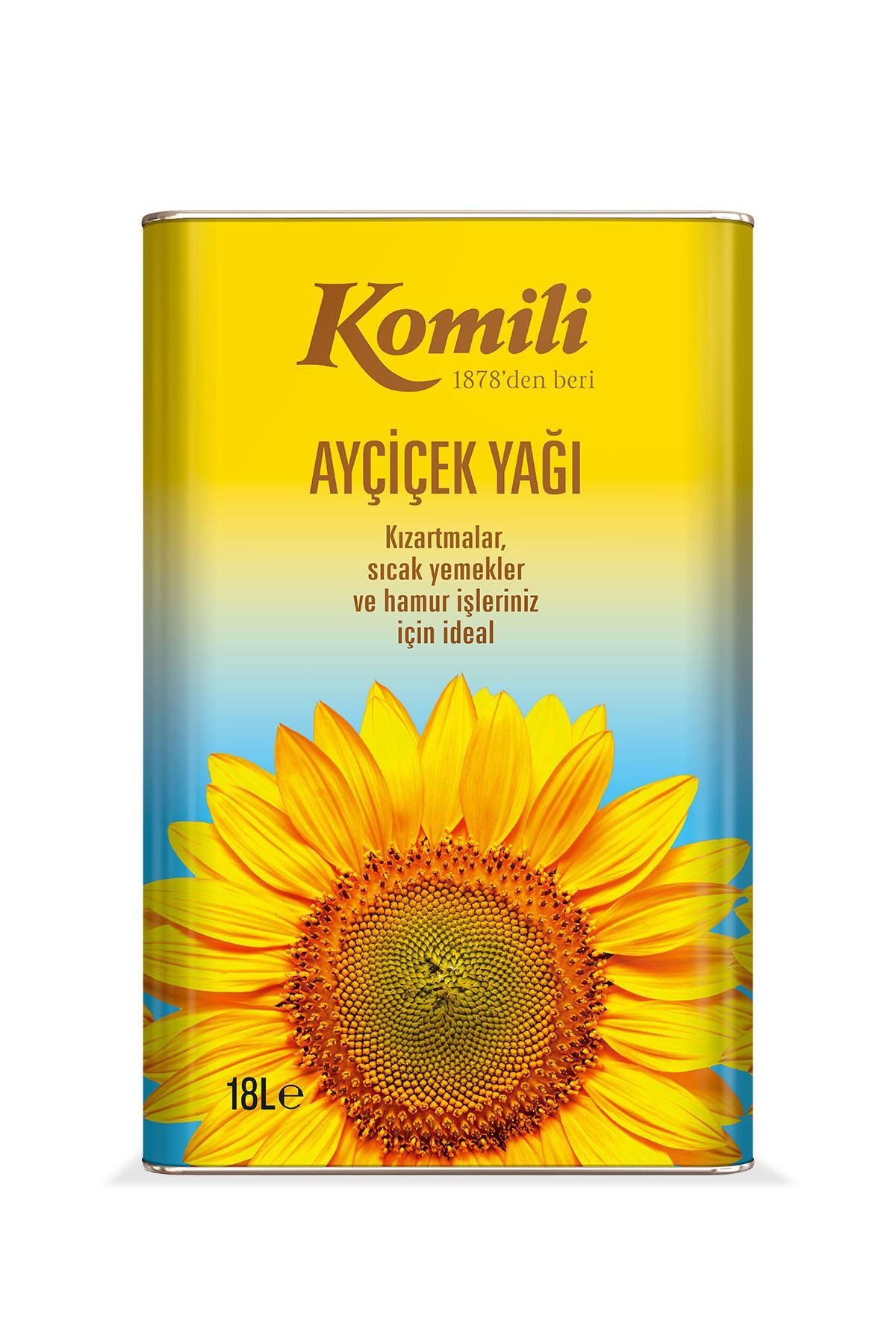 Komili Ayçiçek Yağı 18 Lt Teneke