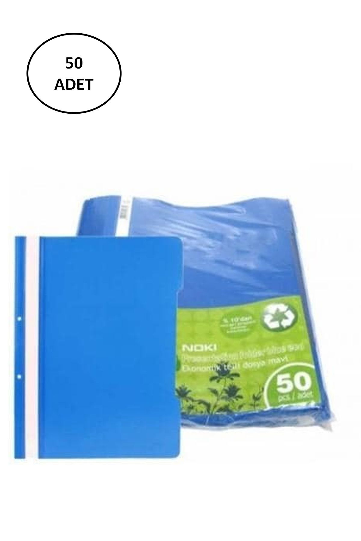 Kapamarka Noki Eco Telli Dosya Mavi 50 Adet