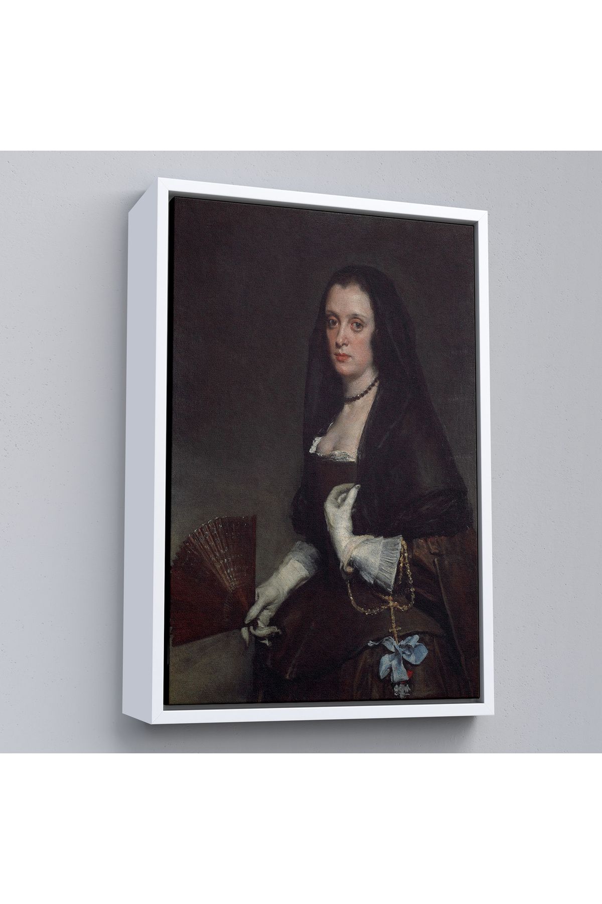 ELİTE TRADESMAN Çerçeveli Diego Velázquez - Hayranlı Kadın Tablo - The Lady With A Fan-7433