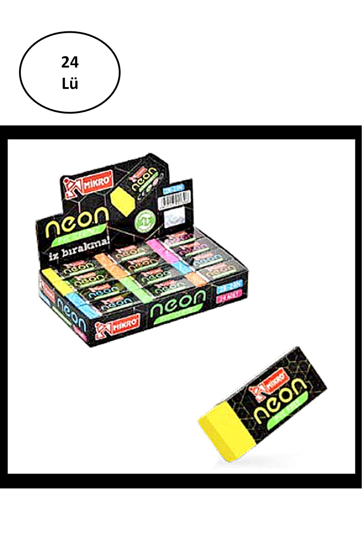 Angoravi Mikro 2B-24N Neon Soft Silgi 24'lü Paket