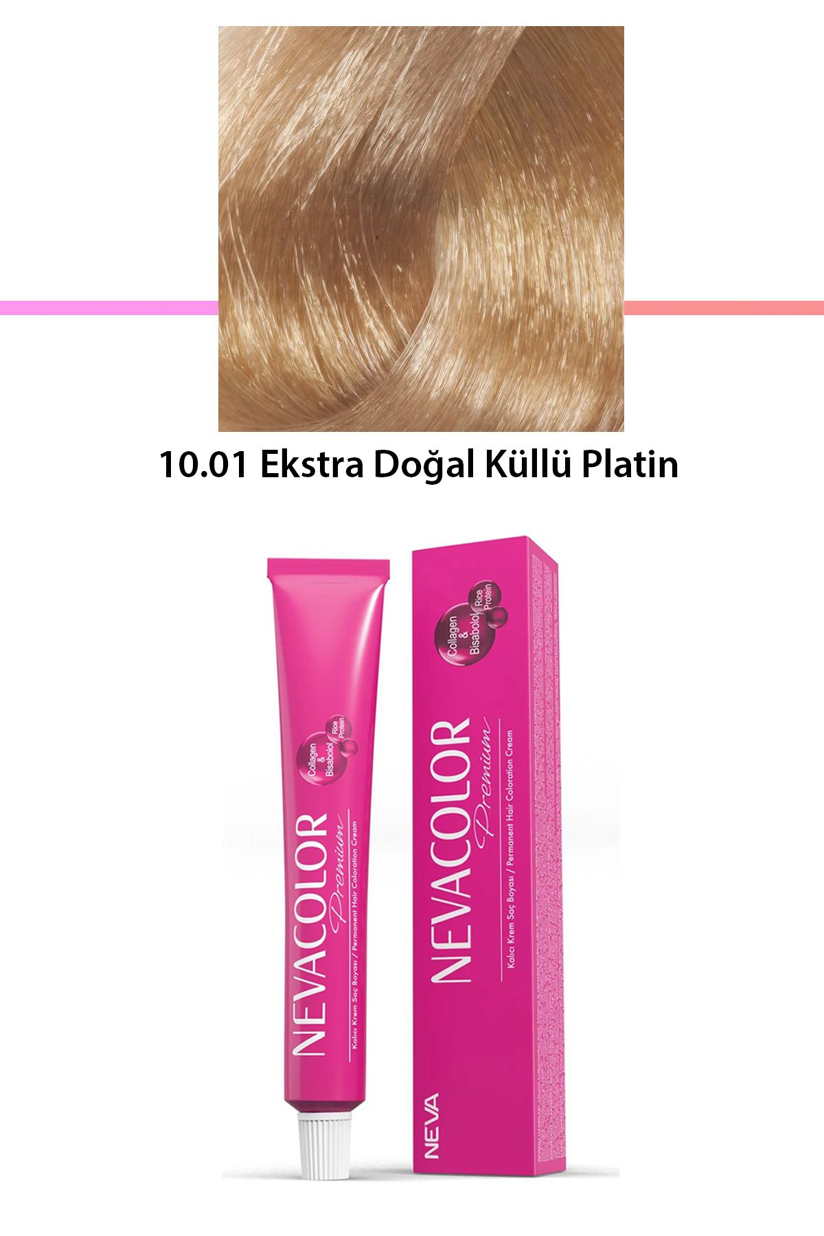 Neva Color Premium 10.01 Ekstra Doğal Küllü Platin - Kalıcı Krem Saç Boyası 50 g Tüp