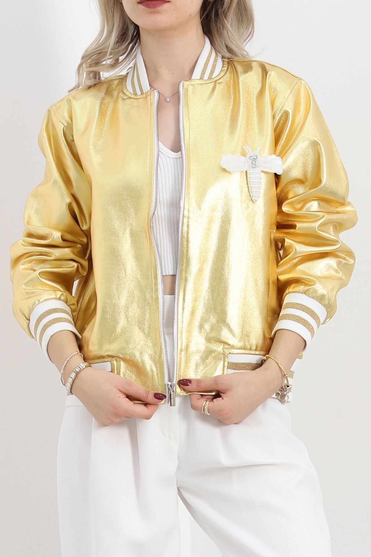 MOONFER Varak Bomber Ceket Gold