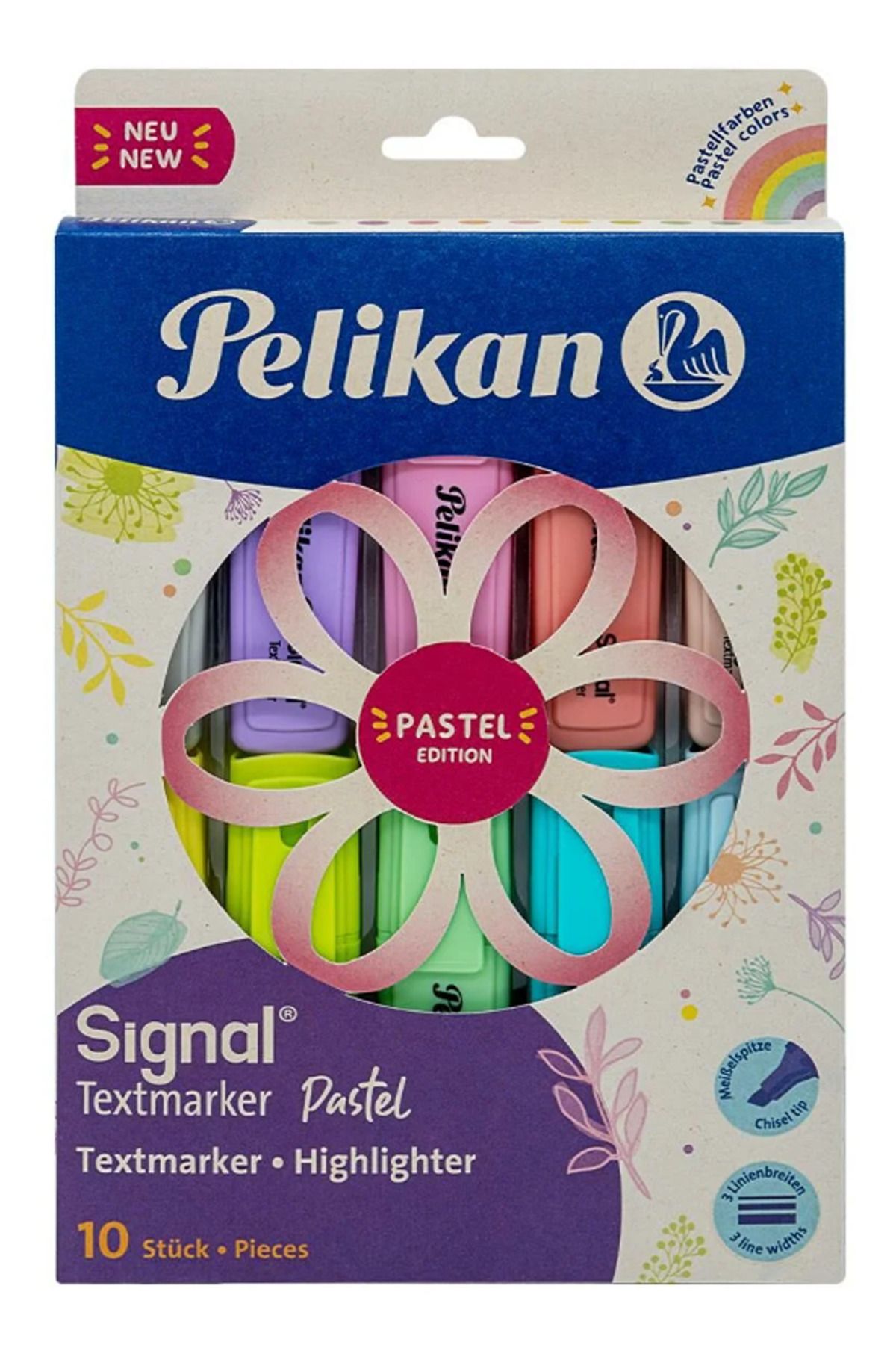 Take and Happy Pelikan Pastel Renk İŞaretleme Kalemi, 10'Lu Set