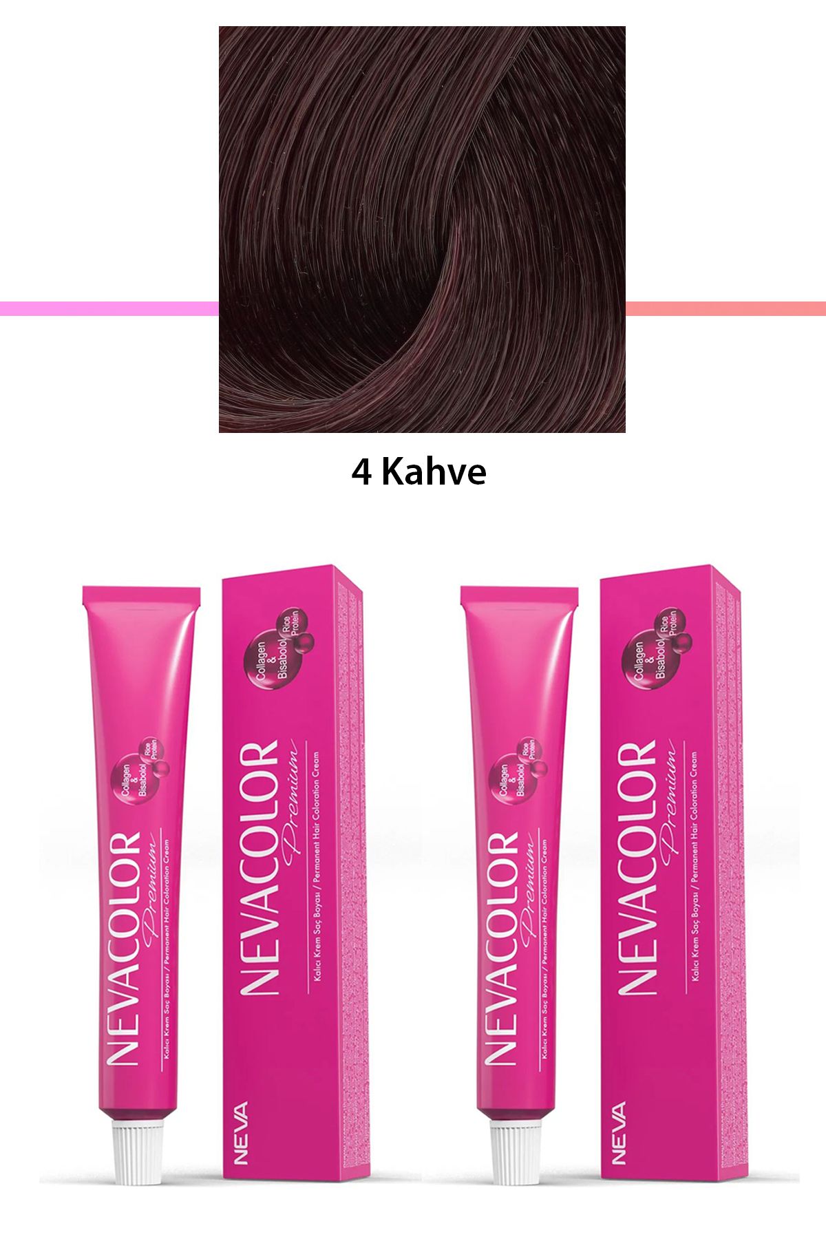 Neva Color 2 li Set Premium 4 Kahve - Kalıcı Krem Saç Boyası 2 X 50 g Tüp