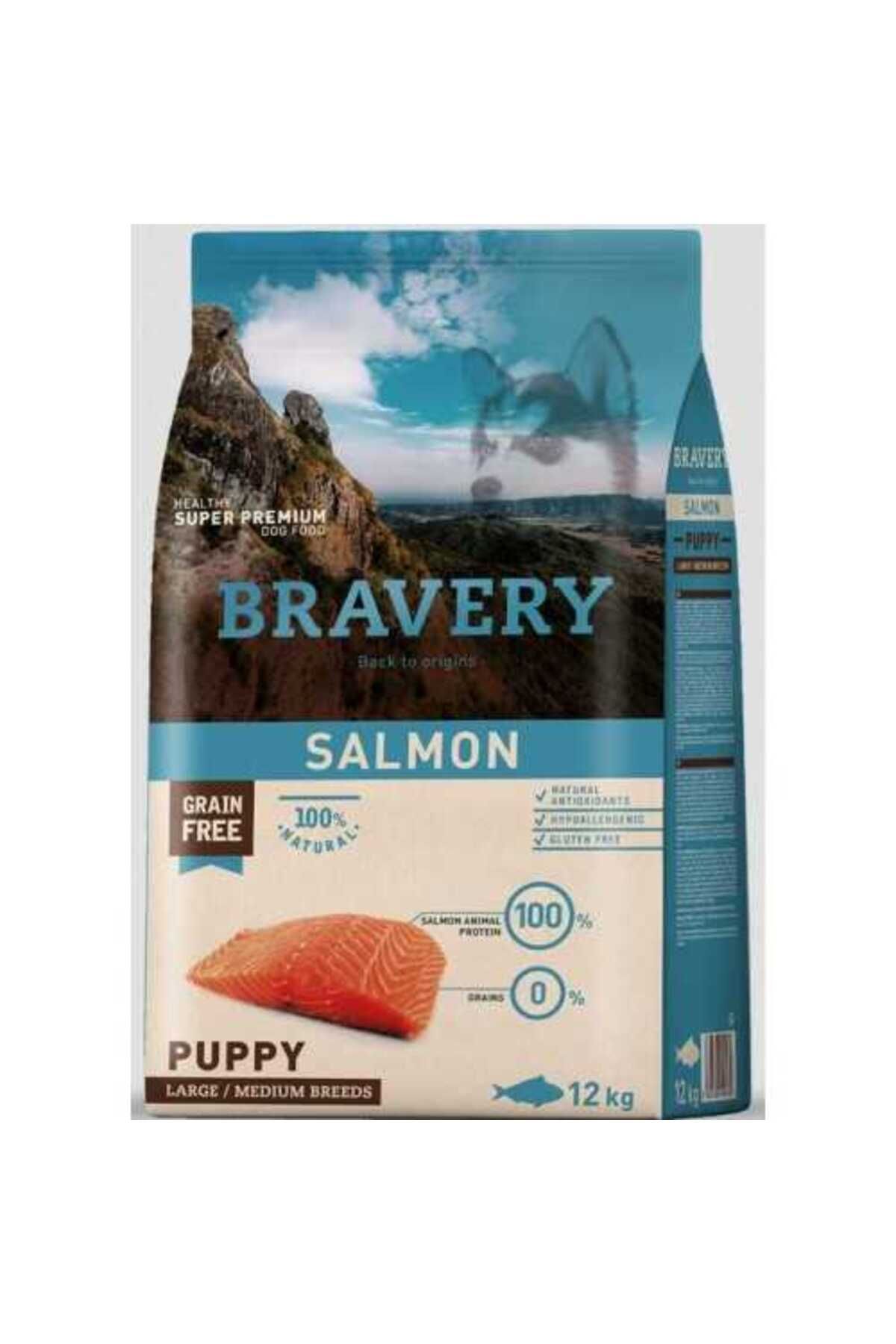 Bravery Tahılsız Puppy Medium Large Somon Balıklı Köpek Maması 12 Kg