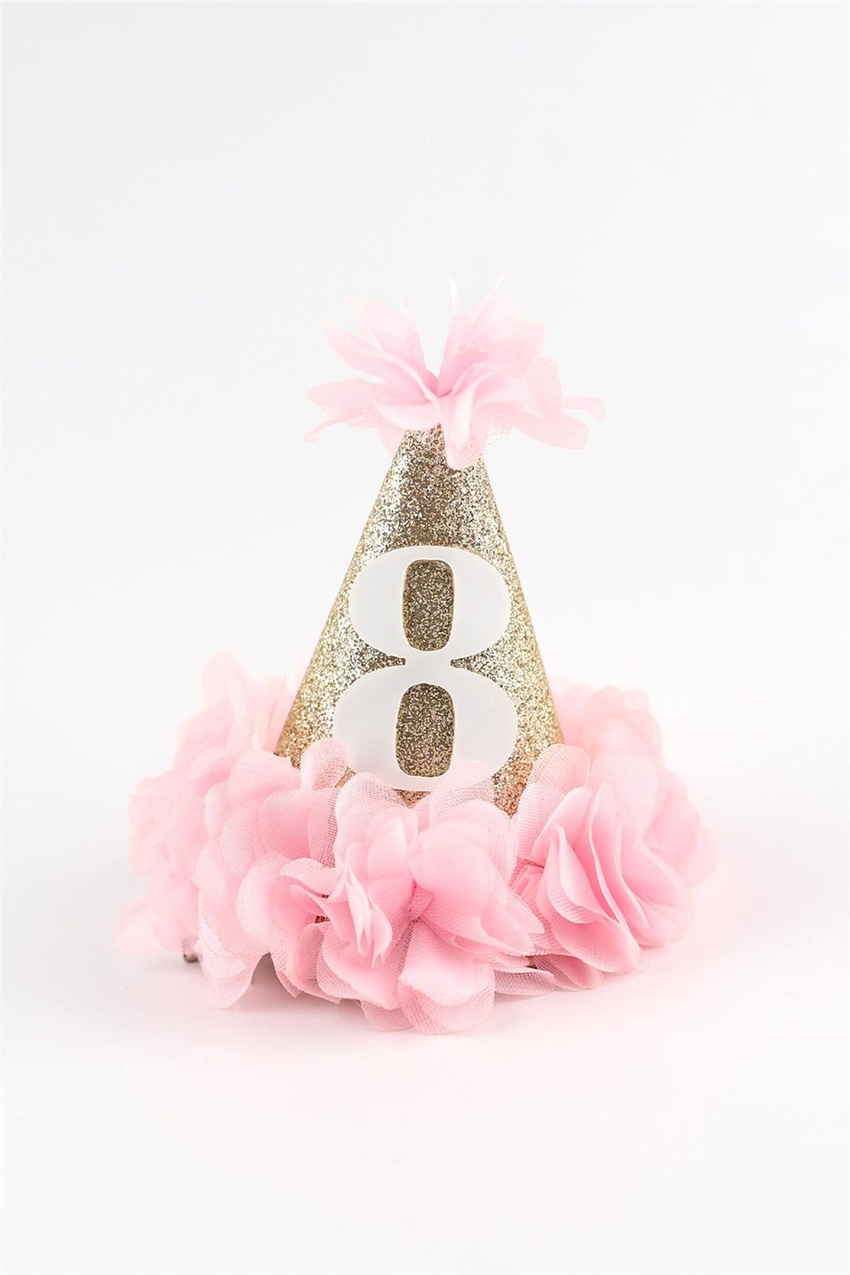 Le Mabelle-Pink 8 Years Funnel Birthday Clip Buckle 2
