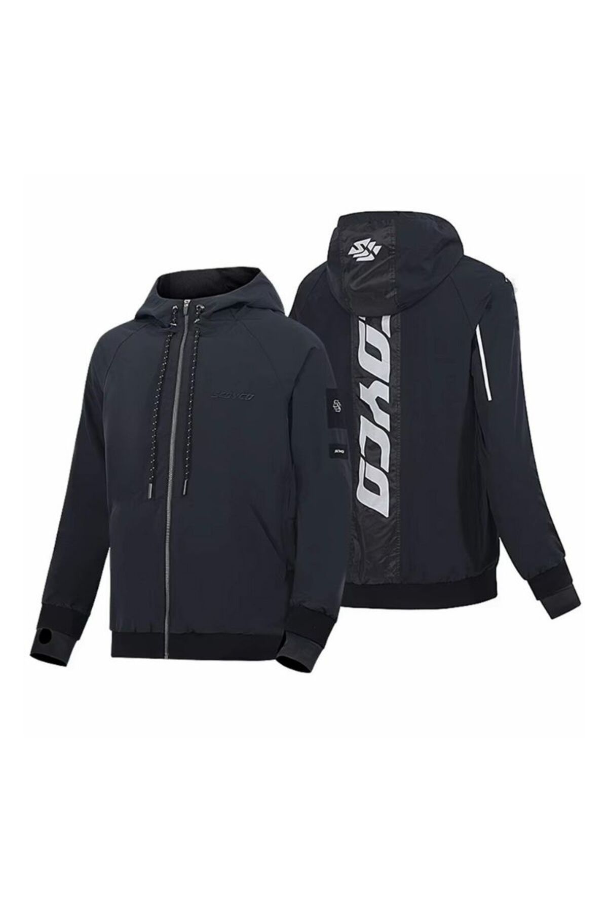 ebakbak Motosiklet ve Bisiklet Korumalı Jacket Yağmurluk Polyester Stopwater Sertifika Korumalı Mont Black