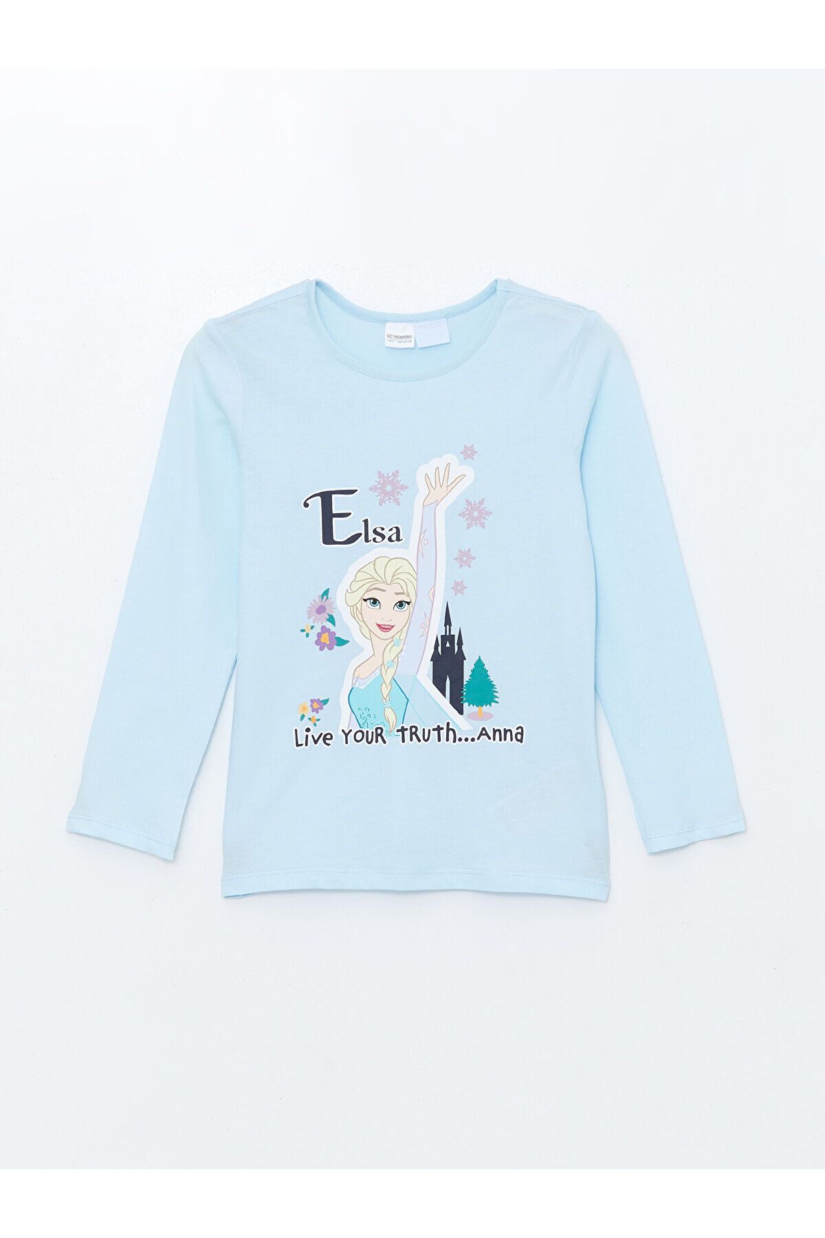 LC Waikiki-Lw - Crew Neck Elsa Printed Girl's Pajama Set 2