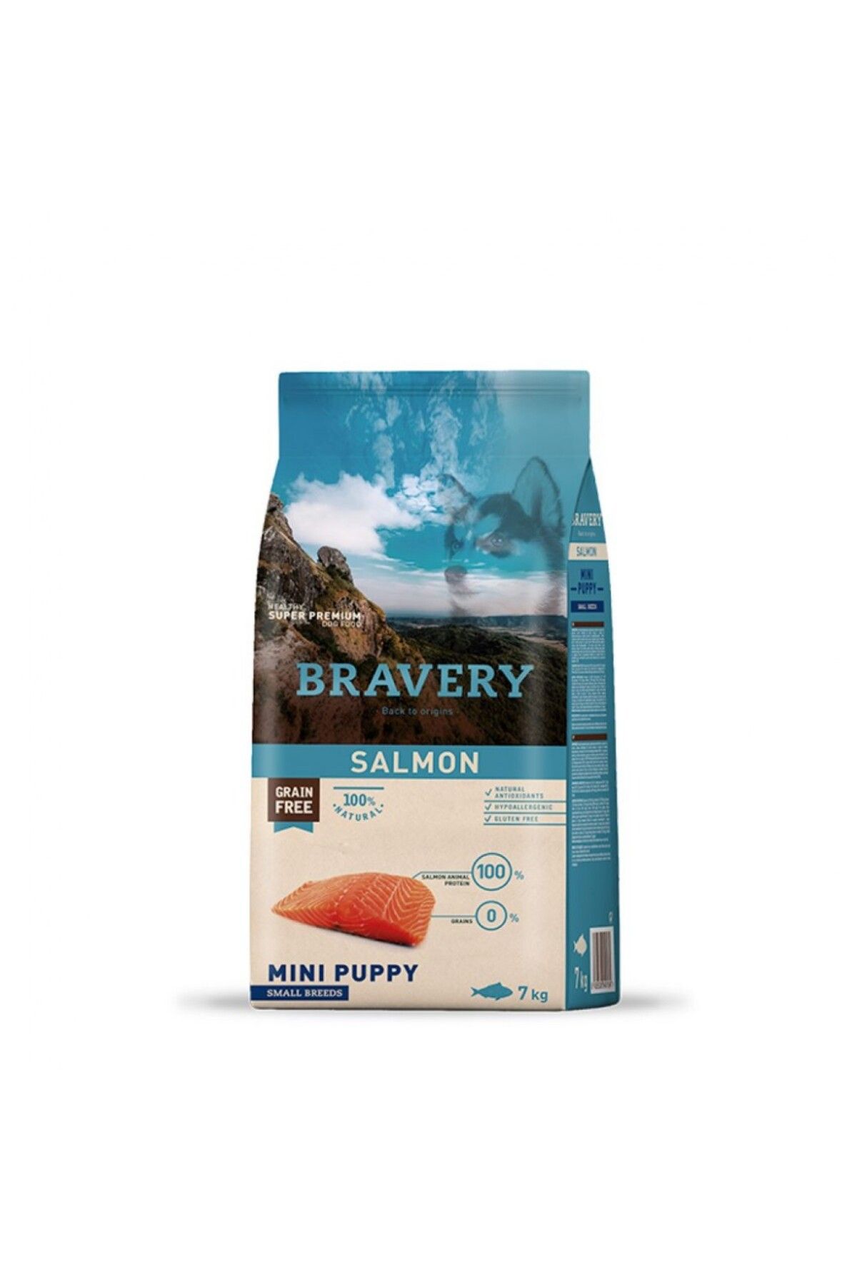 Bravery Tahılsız Hypoallergenic Küçük Irk Somonlu Yavru Köpek Maması 7 Kg