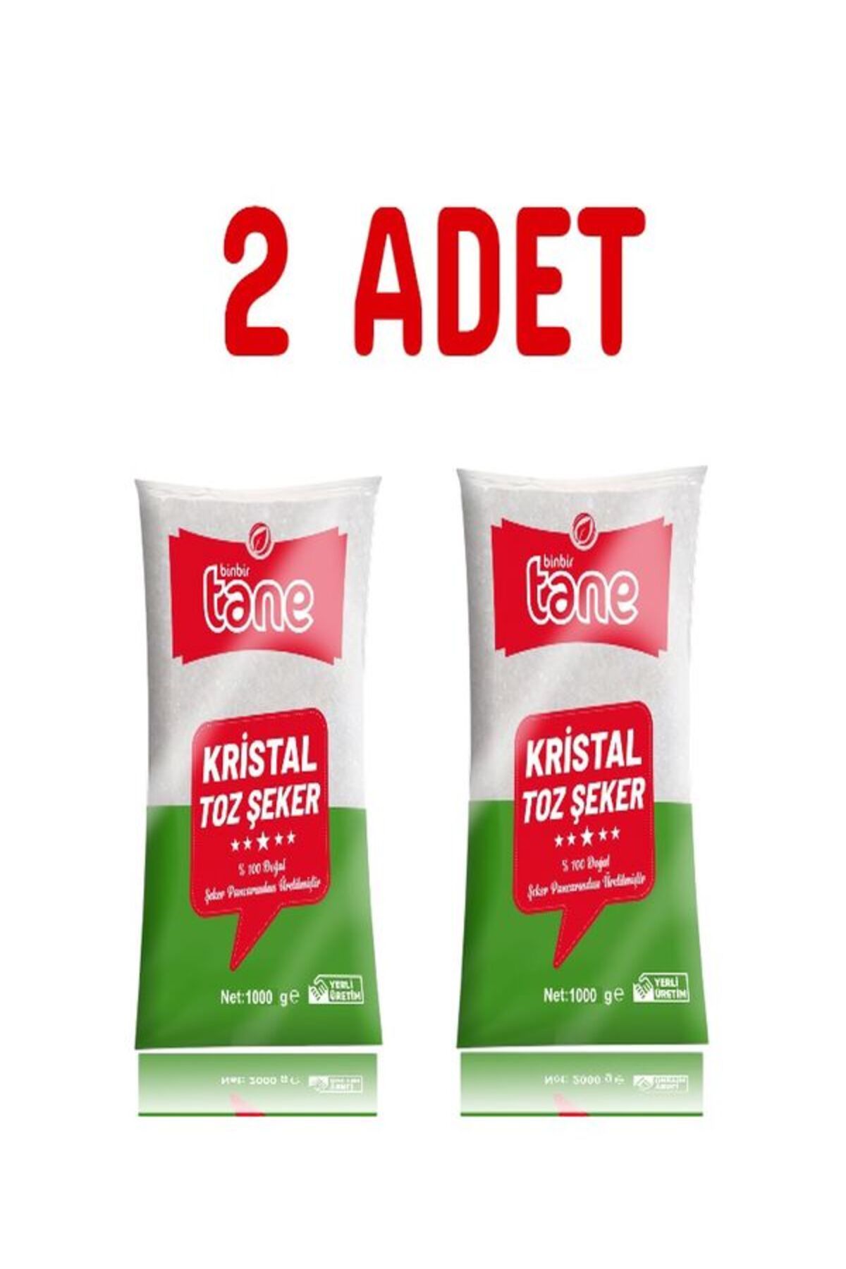 BİNBİRTANE BİNBİR TANE TOZ ŞEKER 1 KGx2