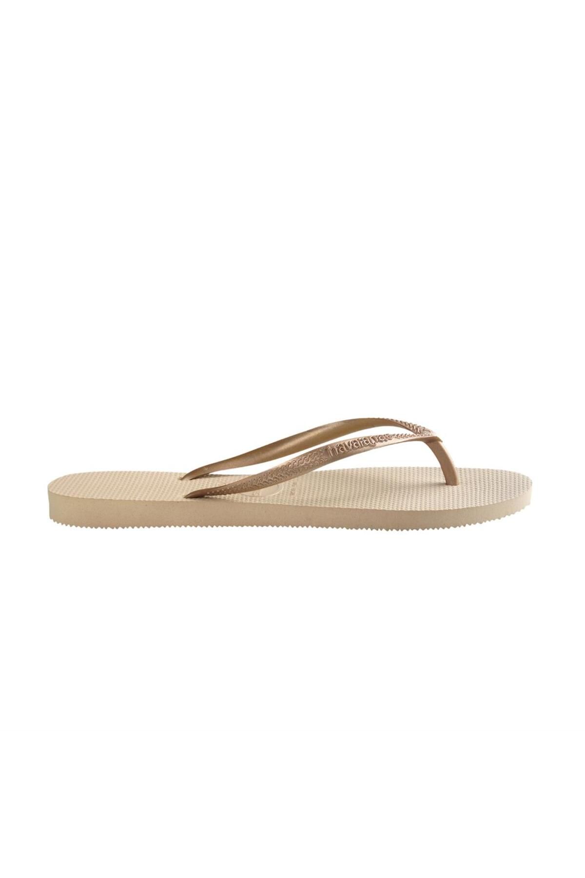 Havaianas-Papuci subțiri de culoare galben auriu 7