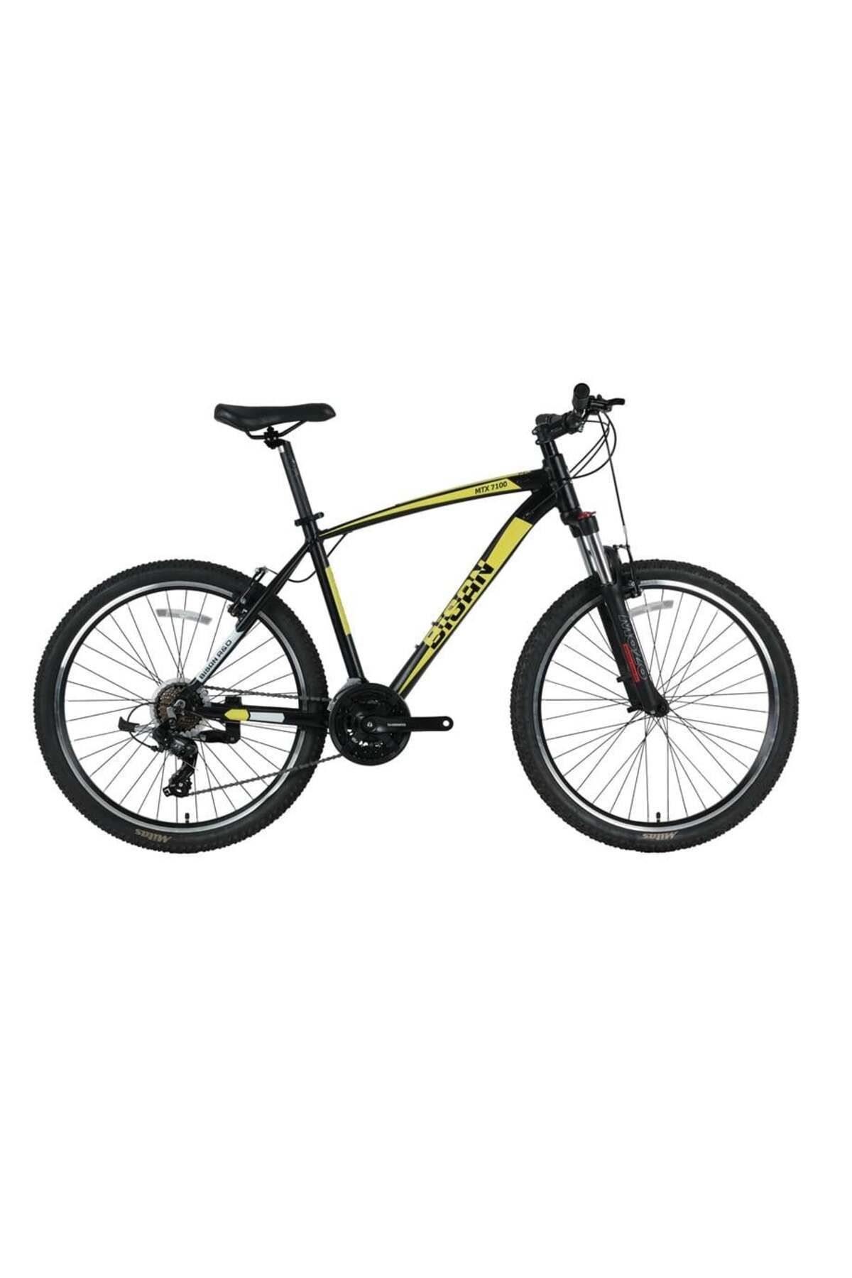 BİSAN MTX 7100 ERKEK DAĞ BİSİKLETİ 48CM V 29 JANT 21 VİTES MAT SİYAH SARI