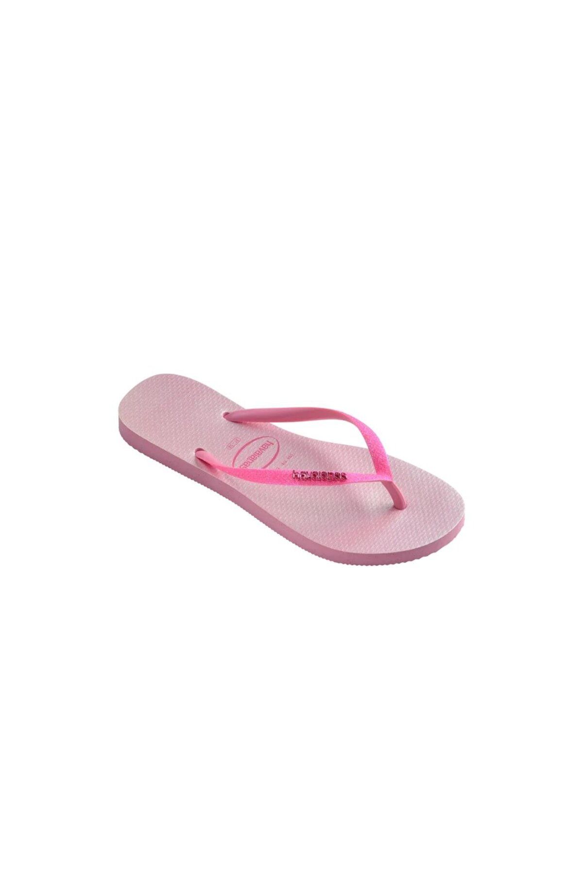 Havaianas-Pink Iridescent Glitter Women's Slippers - Slim Fit Lemonade 1