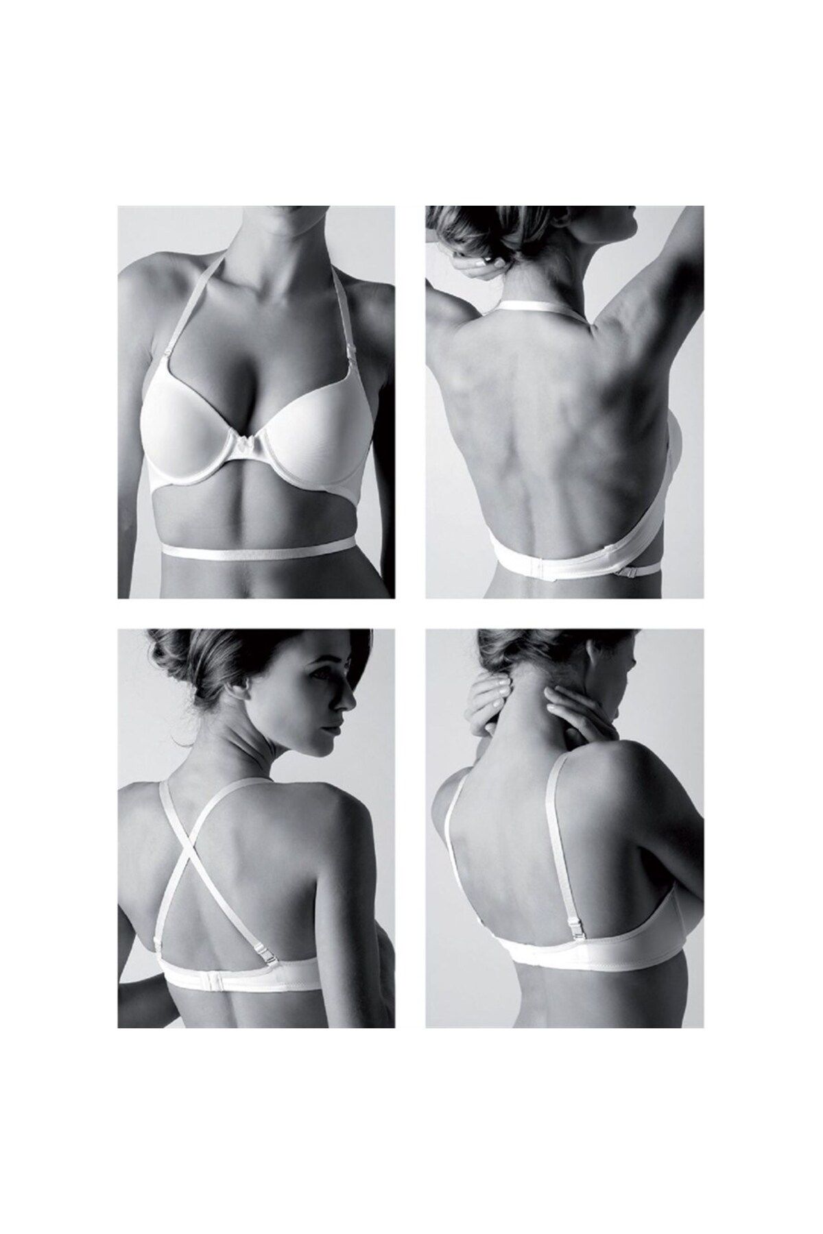 Magic Form-3500 Sponge Plain Fabric Bean Support Padded Bra - Black 3