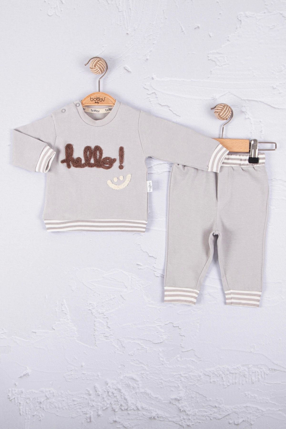 Babydonat-Hello Embroidered 100% Cotton 2-Piece Baby Boy Set 1