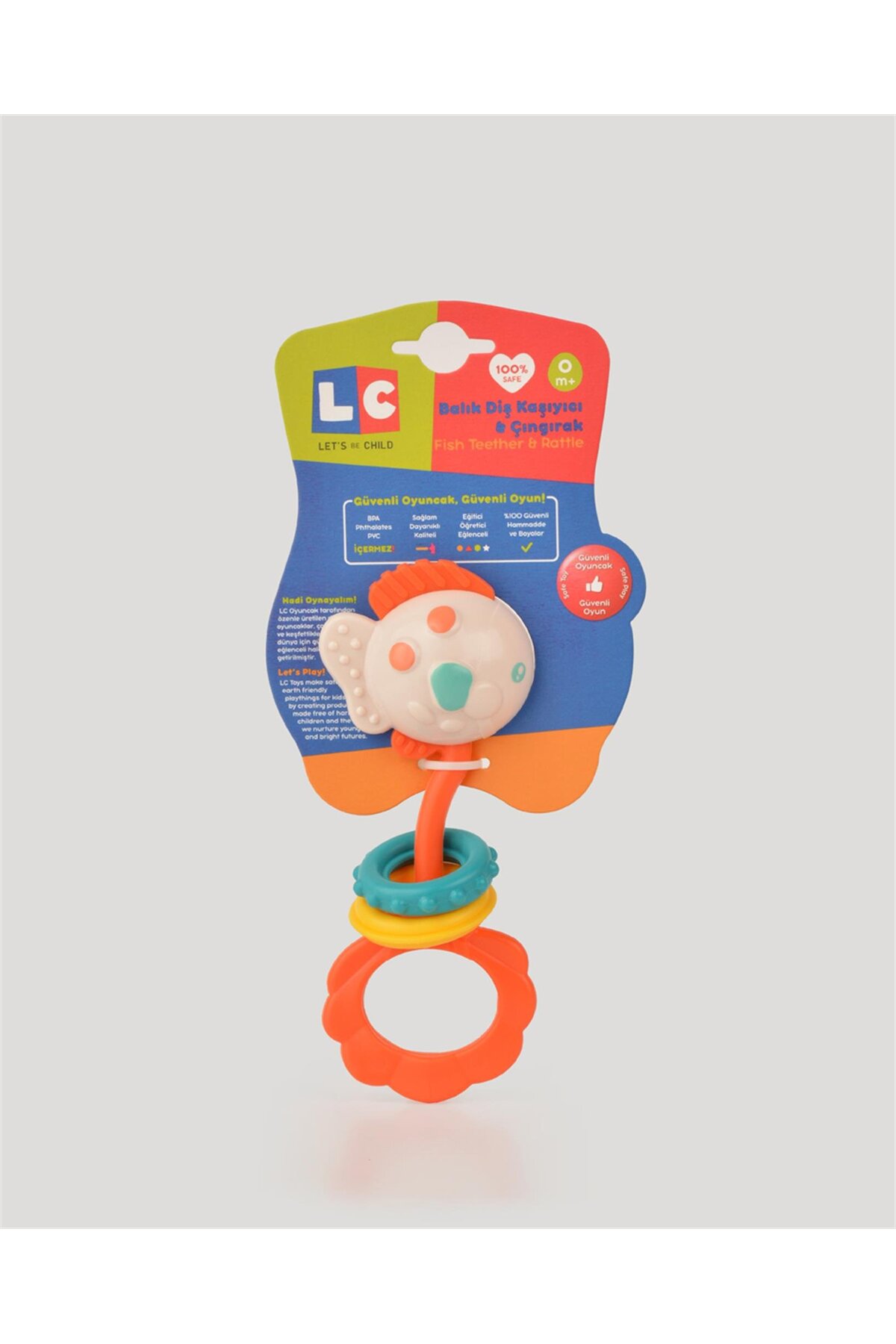 let's be child Lc Balık Diş Kaşıyıcı & Çıngırak -turuncu fotoğrafı 2 (önizleme)