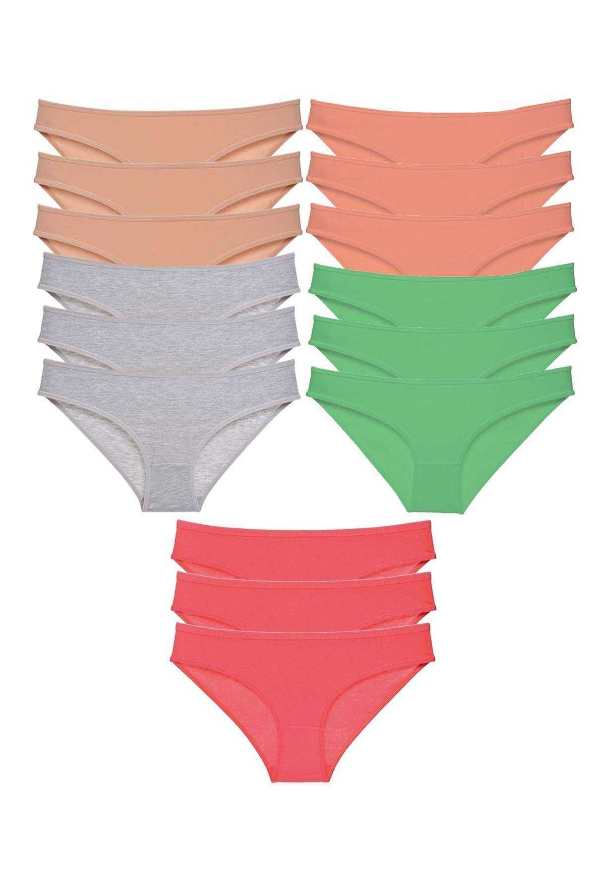 Angoravi 15 adet Süper Eko Set Likralı Kadın Slip Külot Soft Renkler