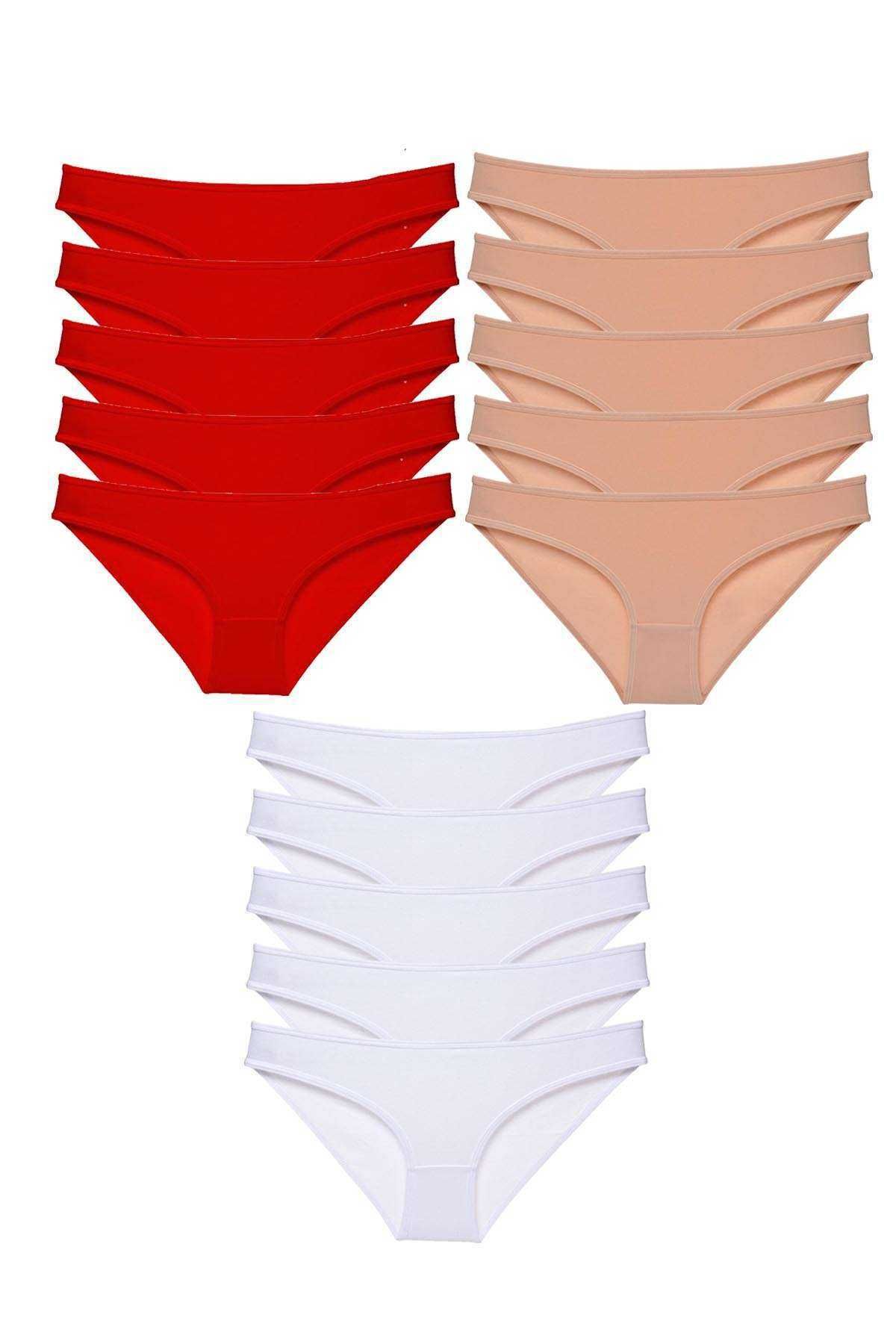 Angoravi 15 adet Süper Eko Set Likralı Kadın Slip Külot 514