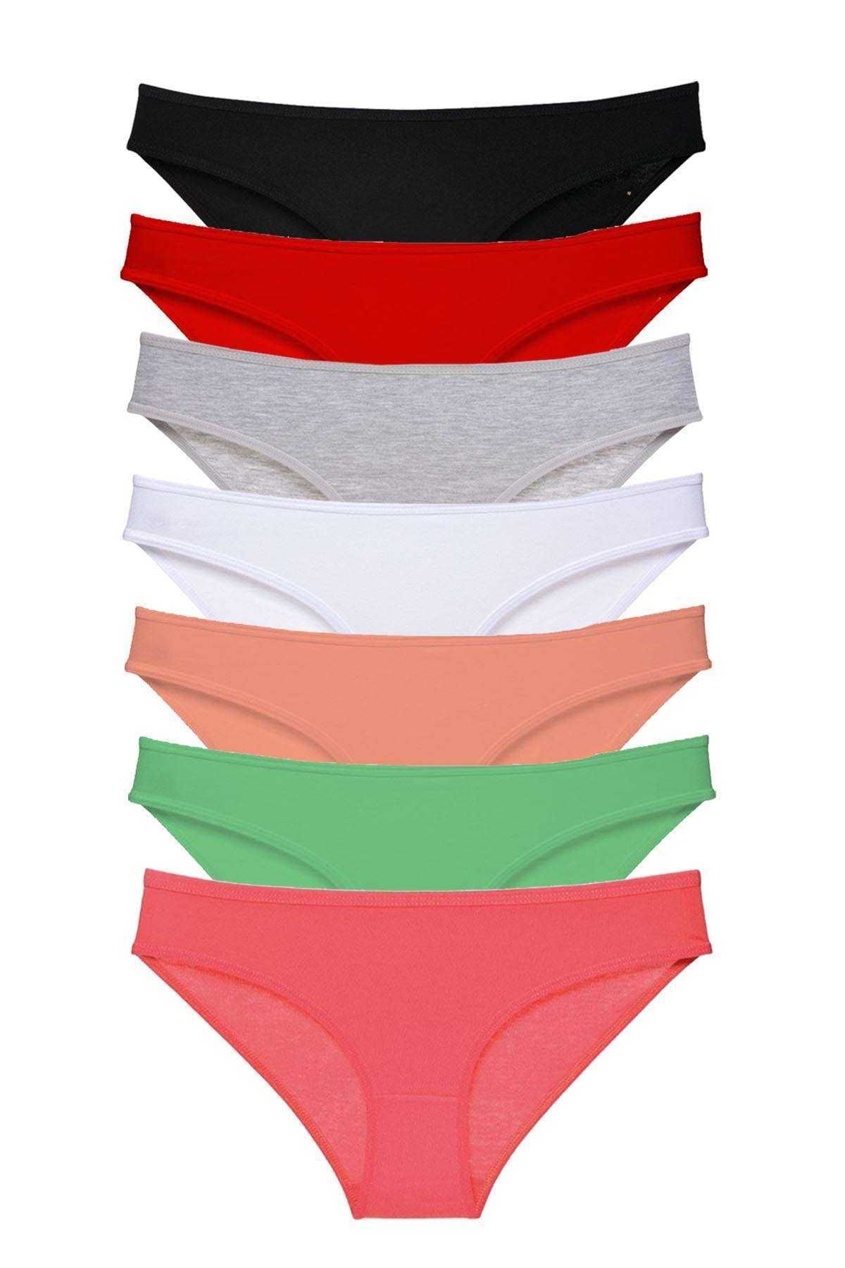 Angoravi 7 adet Süper Eko Set Likralı Kadın Slip Külot Set 6