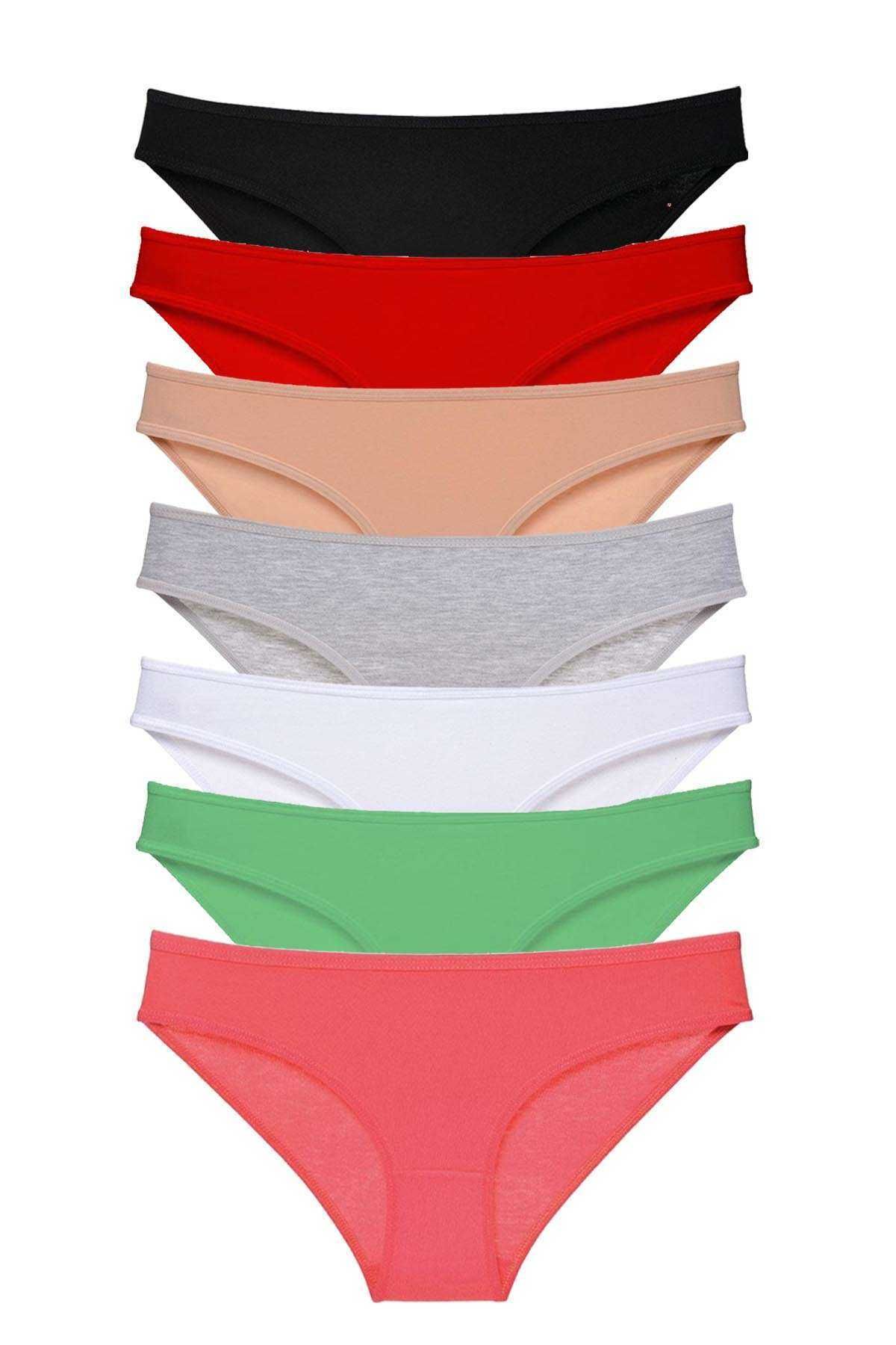 Angoravi 7 adet Süper Eko Set Likralı Kadın Slip Külot Set 3