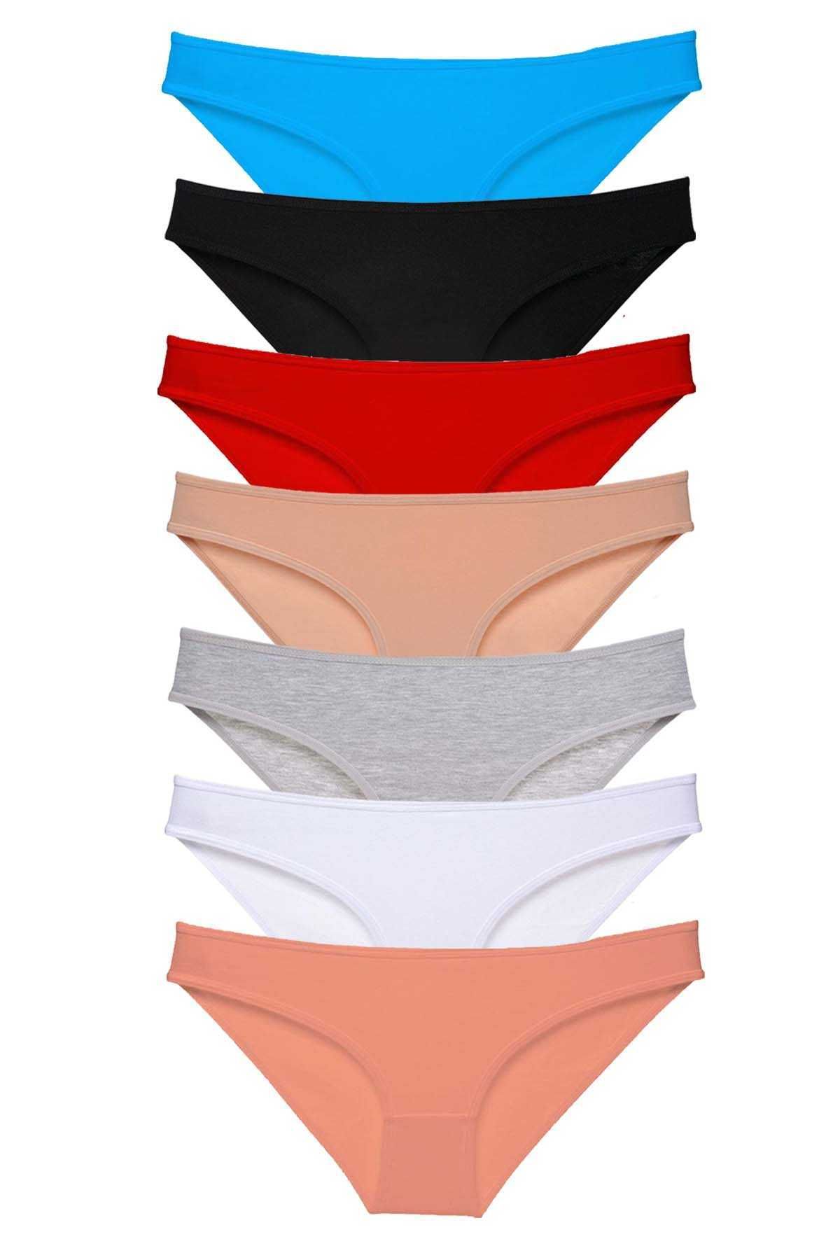 Angoravi 7 adet Süper Eko Set Likralı Kadın Slip Külot Set 1