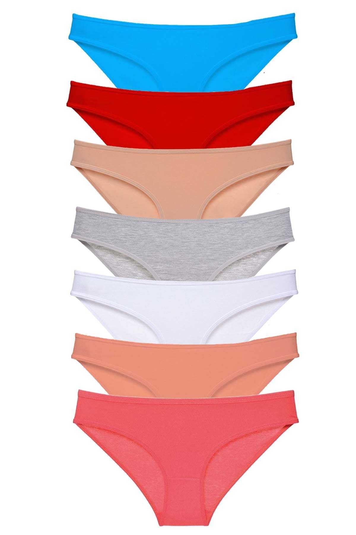 Angoravi 7 adet Süper Eko Set Likralı Kadın Slip Külot Set 5