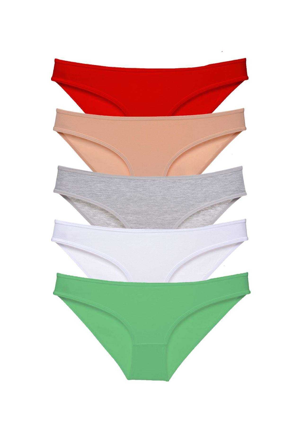 Angoravi 5 adet Süper Eko Set Likralı Kadın Slip Külot 524