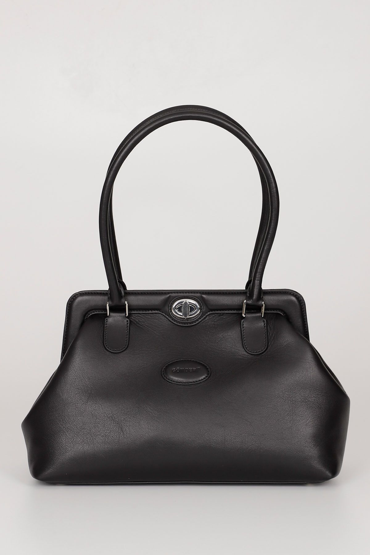 GÖNDERİ(R)-BLACK Gön Platinum Genuine Leather Large Size Women's Shoulder and Hand Bag B8397 2