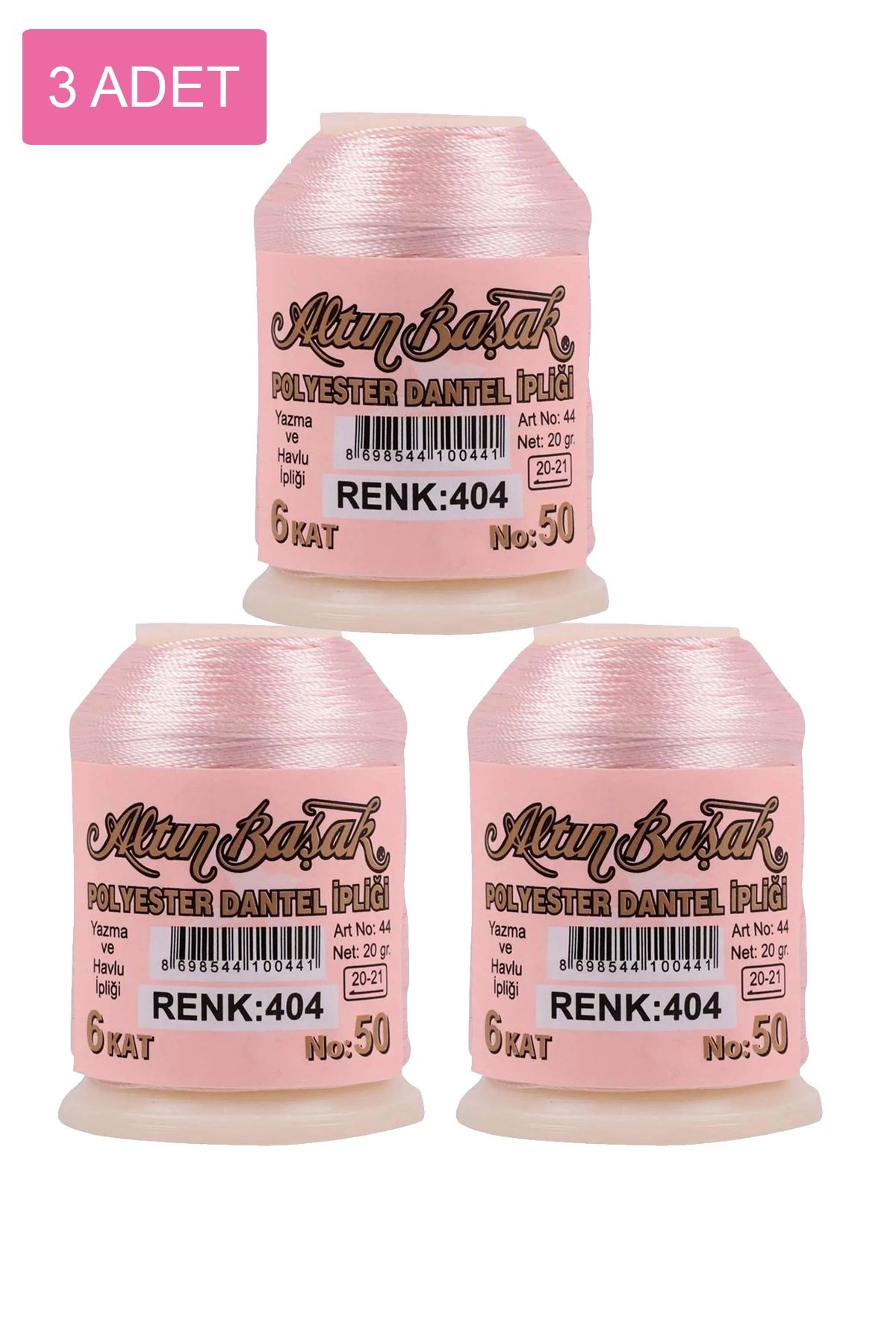 NETWORK ART 3 Adet Altınbaşak Oya ve Dantel İpi 20 gr - Royaleks - No: 404