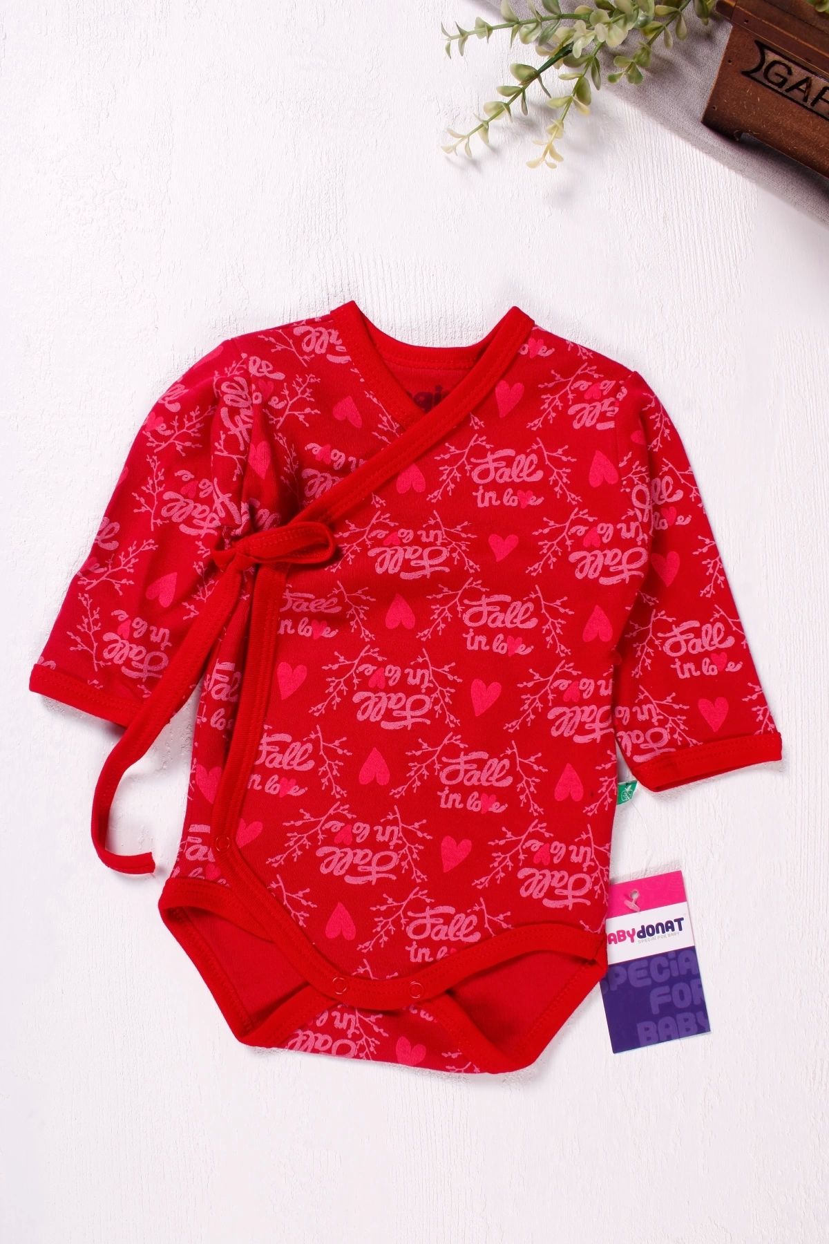 Babydonat ست 2 تکه دختر بچه کراوات دوبله Is Love Patterned